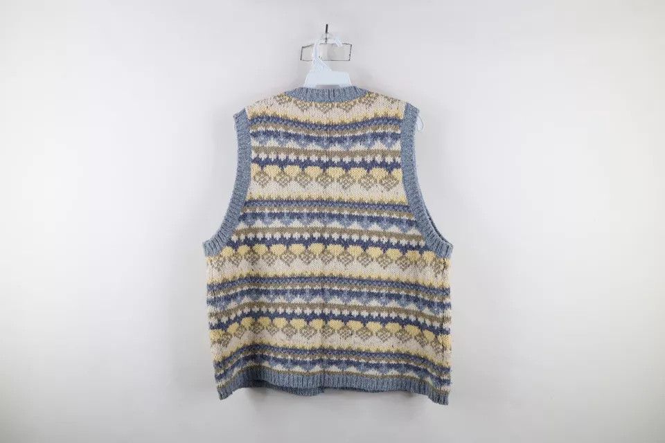 Vintage Vintage 90s Streetwear Fair Isle Knit Cardigan Sweater Vest Size XL / US 12-14 / IT 48-50 - 5 Thumbnail