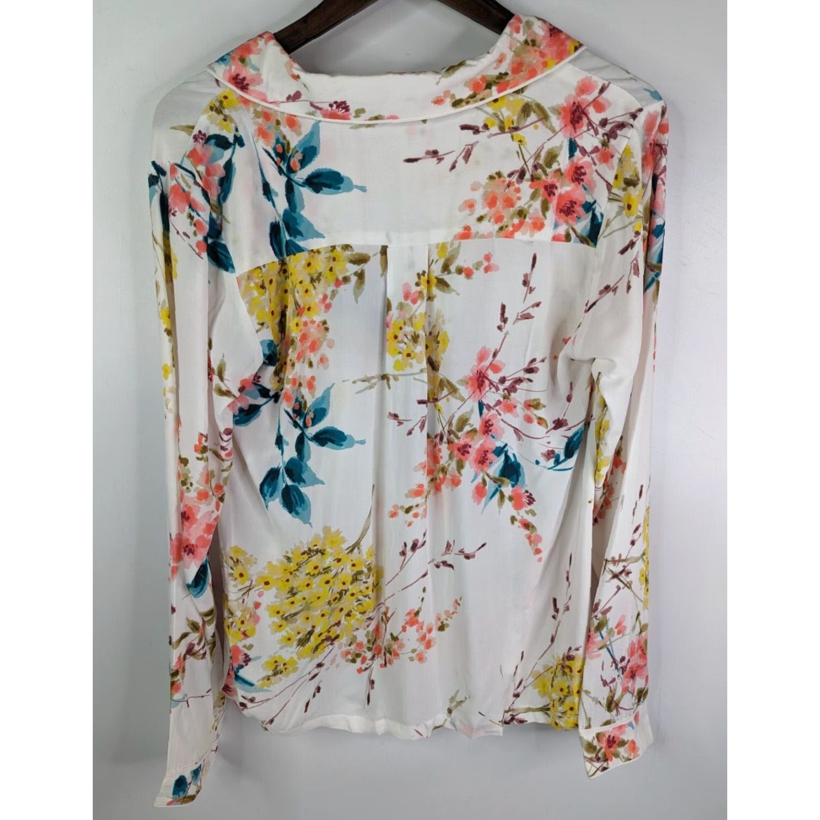 Sugar Plum Pretty Sugar Floral Short Sleeve Pajama Top Womens Small Rayon Multicolor Size S / US 4 / IT 40 - 4 Thumbnail