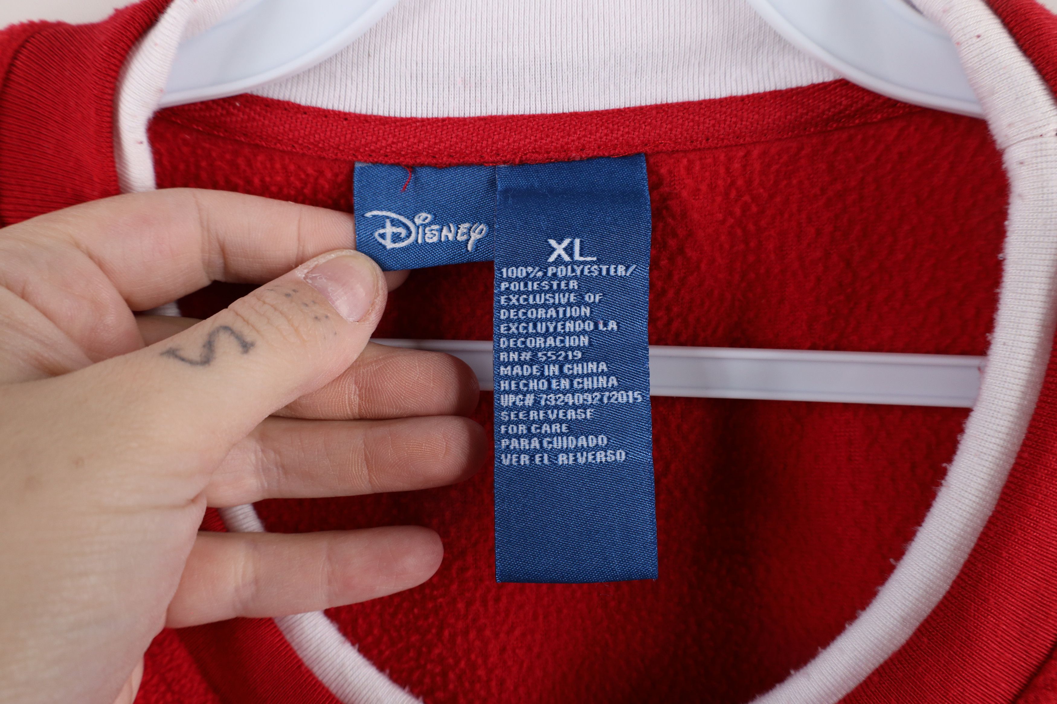 Disney × Vintage Vintage Disney Mickey Mouse Flower Fleece Sweater Red Size XL / US 12-14 / IT 48-50 - 5 Thumbnail