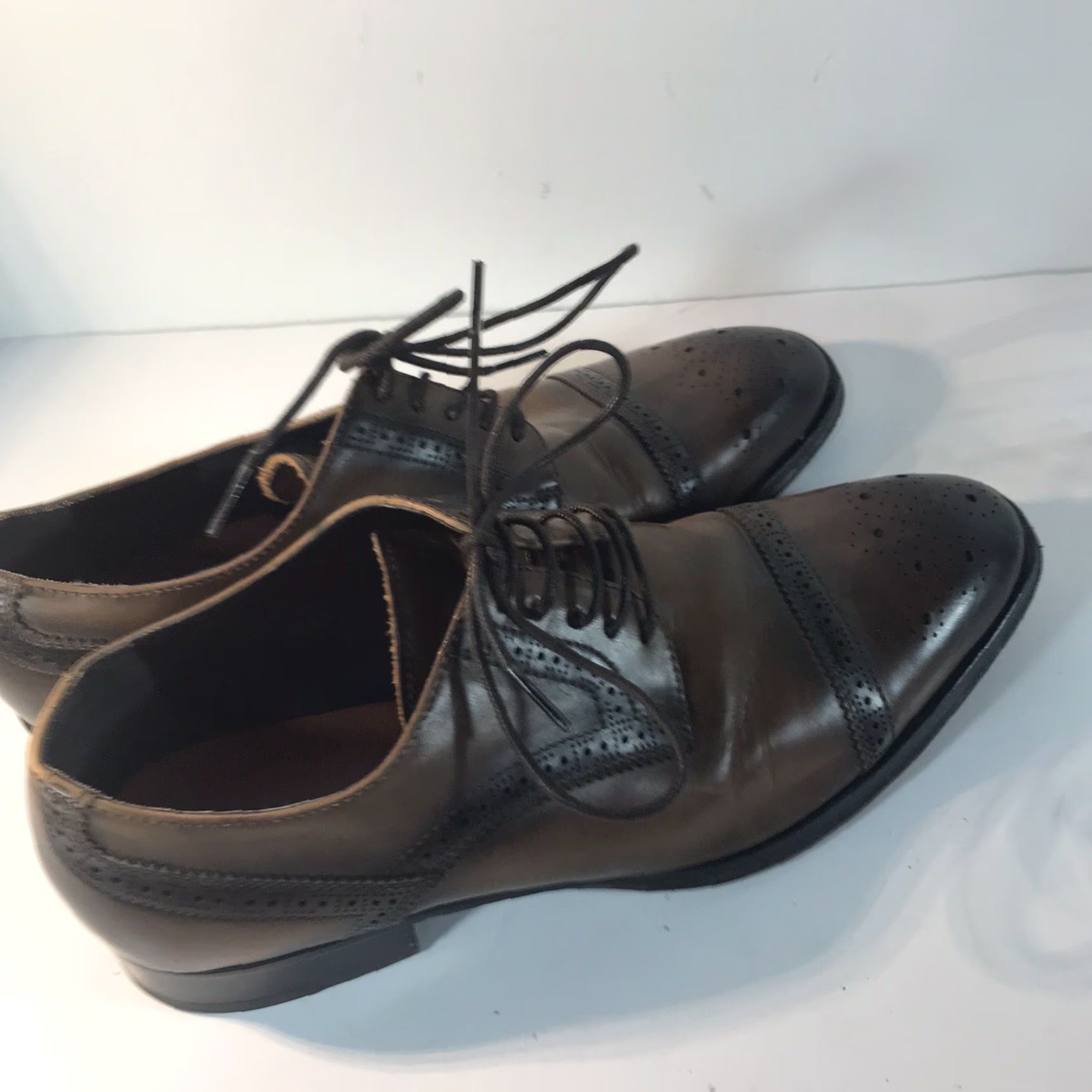 Tallia Talia Bonito Oxford Dress Shoes Mens 8.5M Brown Leather Lace Up Round Toe - Breathable, Lightweight, Lined Size US 8.5 / EU 41-42 - 4 Thumbnail