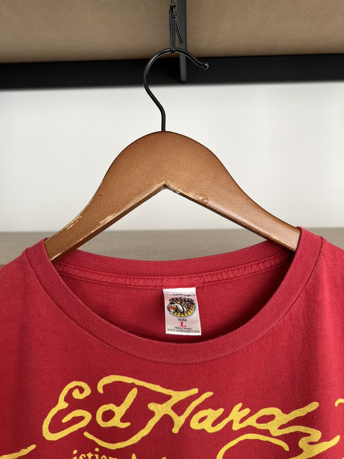 Ed Hardy Ed Hardy Christian Audigier Eagle Skull Y2k Red T-shirt Size US L / EU 52-54 / 3 - 9 Thumbnail