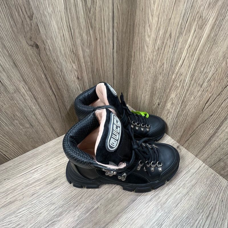 Gucci Gucci Flashtrek Black Leather Lace-Up Boots - Size US 6.5 / EU 39-40 - 1 Thumbnail