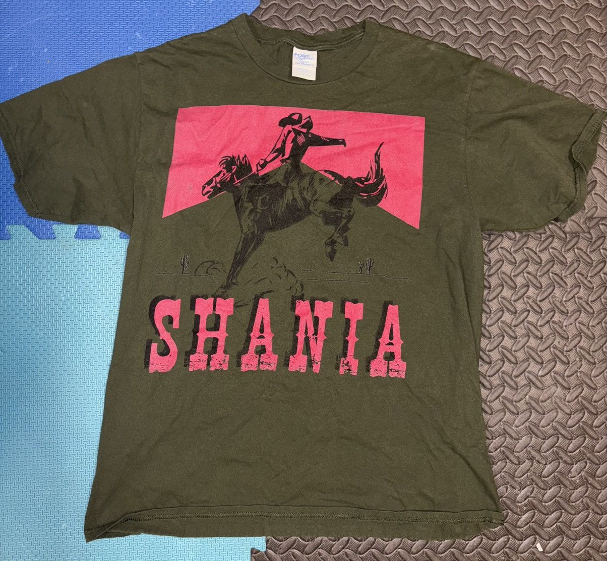 Port & Company Shania Twain womens shirt large olive pink Size L / US 10 / IT 46 - 1 Thumbnail