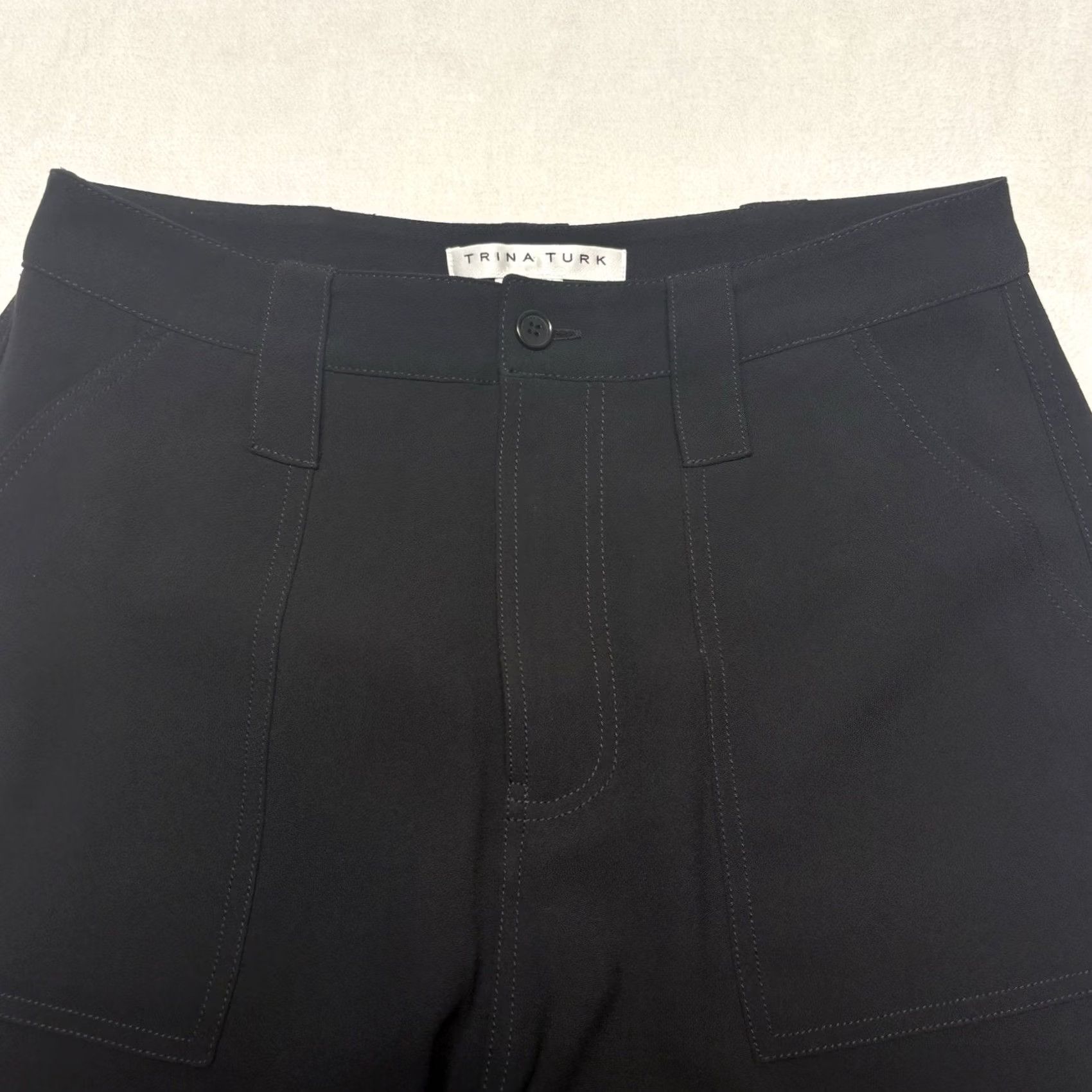 Trina Turk Trina Turk Jogger Pants High Rise Black Button Cuff Pants Size 4 Size 27" / US 4 / IT 40 - 3 Thumbnail