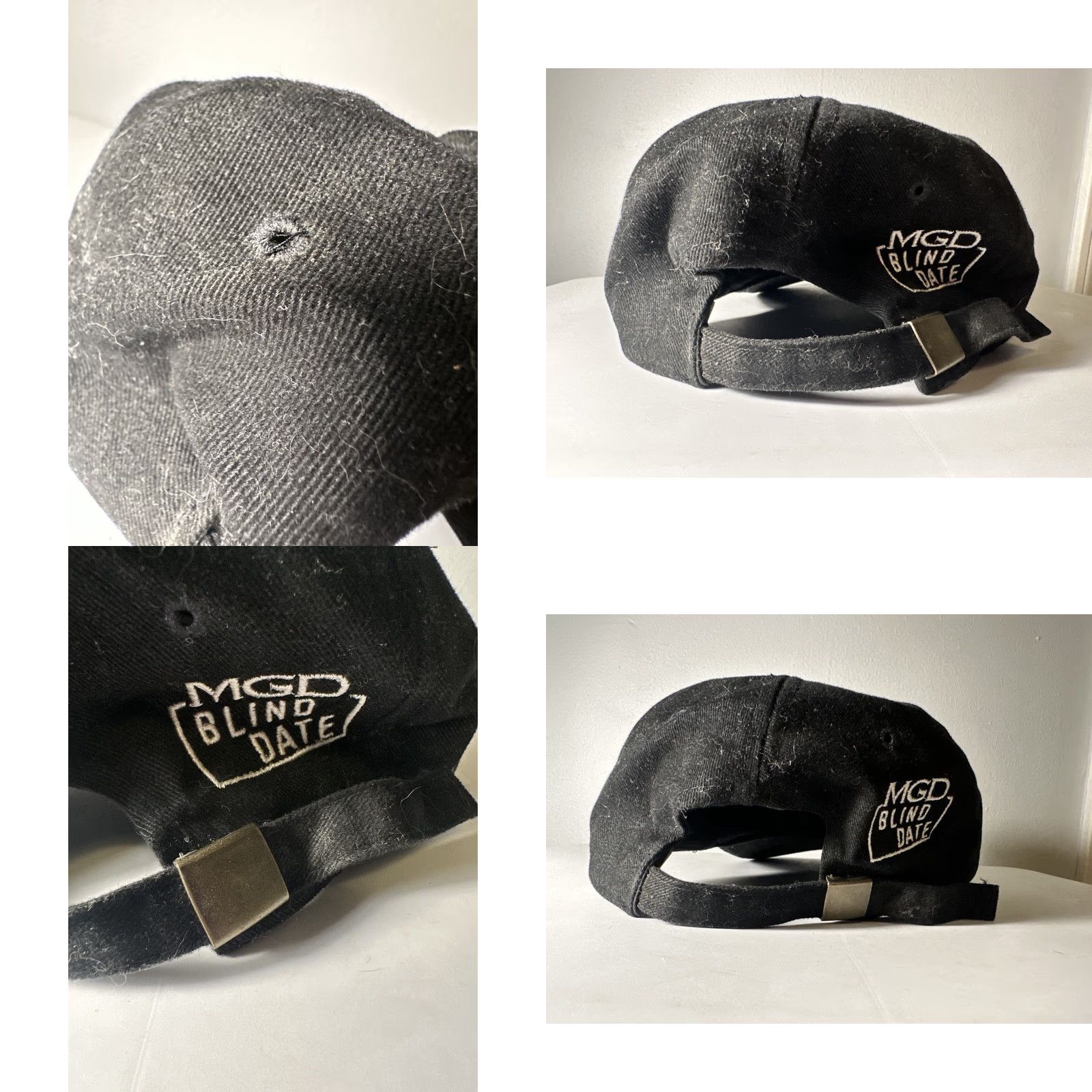 Vintage VINTAGE MGD Blind Date Hat Baseball Strap-Back Cap Adjustable Men One Size Black Hat Size ONE SIZE - 9 Thumbnail