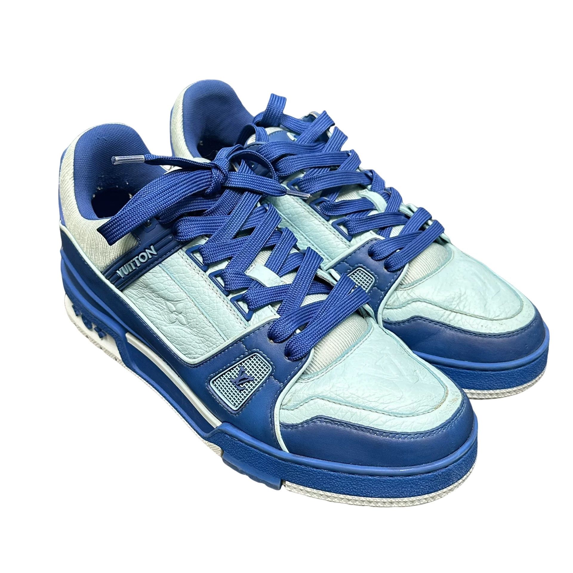 Louis Vuitton Louis Vuitton Blue LV Trainer Sneakers 40 Size US 7 / EU 40 - 1 Thumbnail