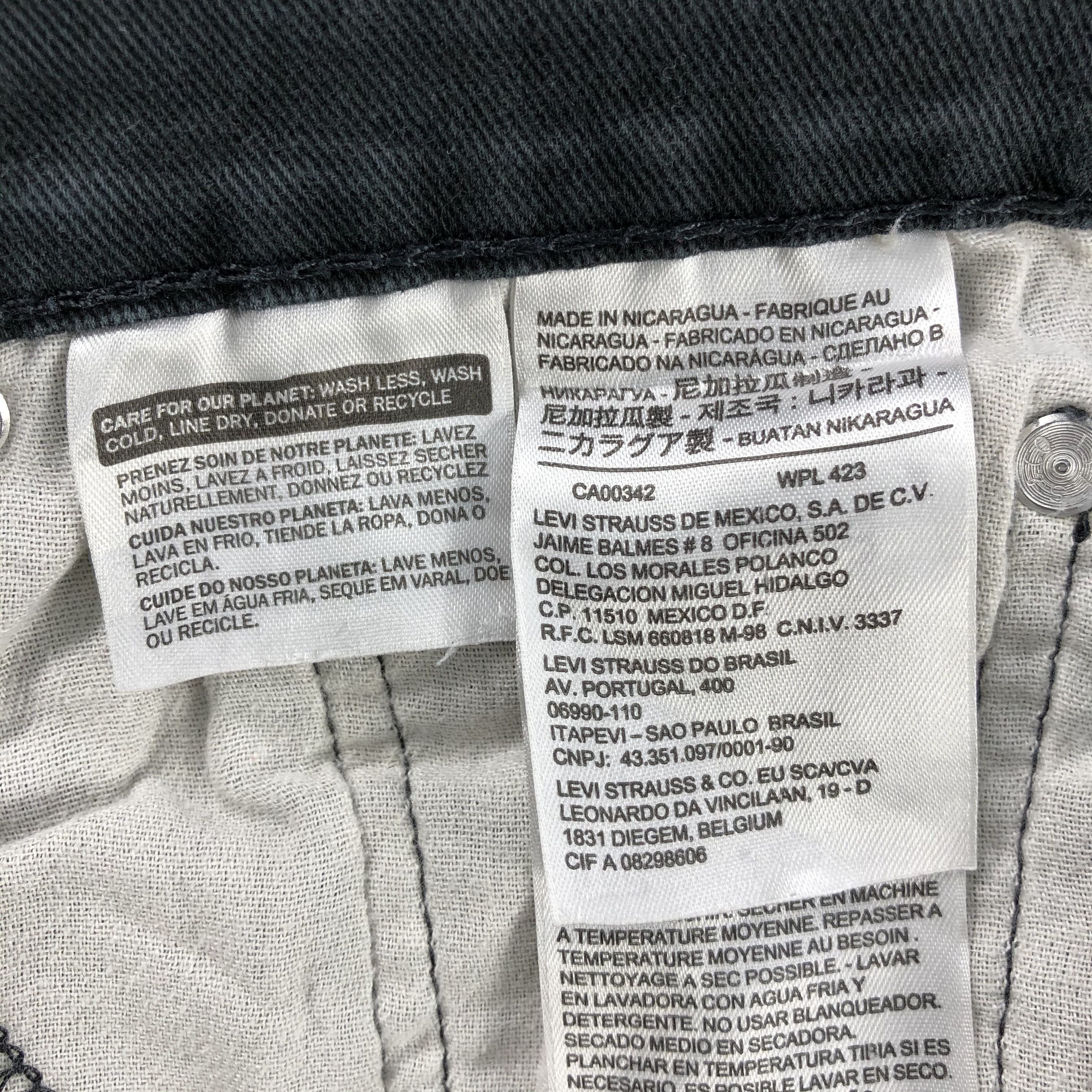 Levi's Levis 513 Jeans Distress Black Denim KJ979 Size US 33 - 14 Thumbnail