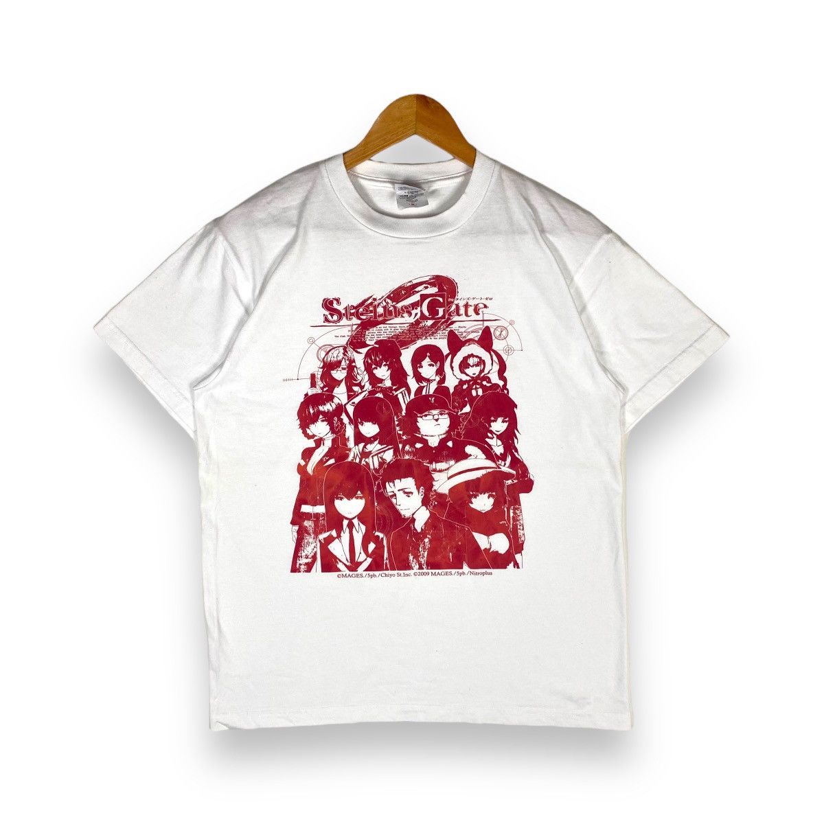 image of Anima x Cartoon Network Steins Gate Anime Tee in White, Men's (Size Medium)