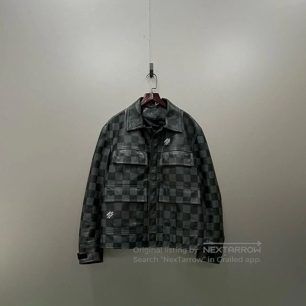 louis vuitton checkered leather jacket.