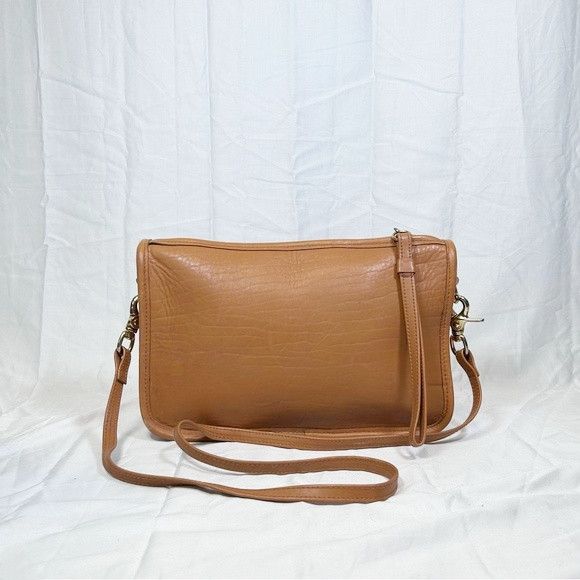 Other Vintage First Edition Camel Leather Cross Body Handbag Size ONE SIZE - 8 Thumbnail