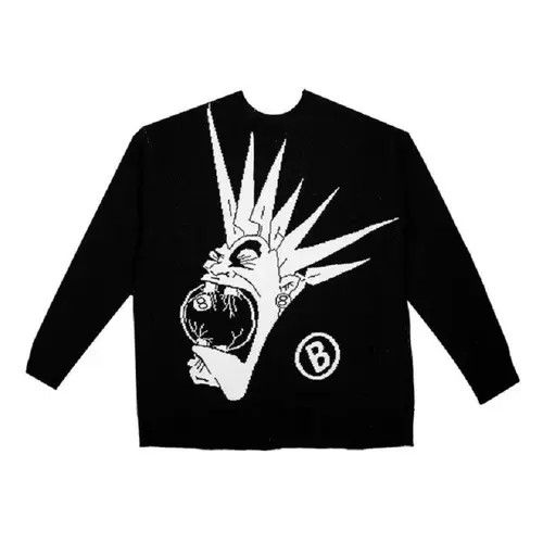 image of Vintage Sweater Streetwear Oversized Knitwear in Black, Men's (Size XL)