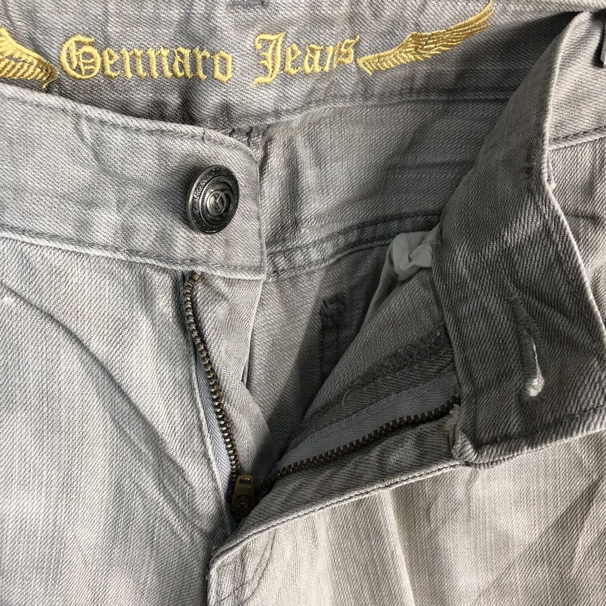Japanese Brand DL Gennaro Jeans Grey Distressed Denim Pants #C102 Size US 27 - 12 Thumbnail