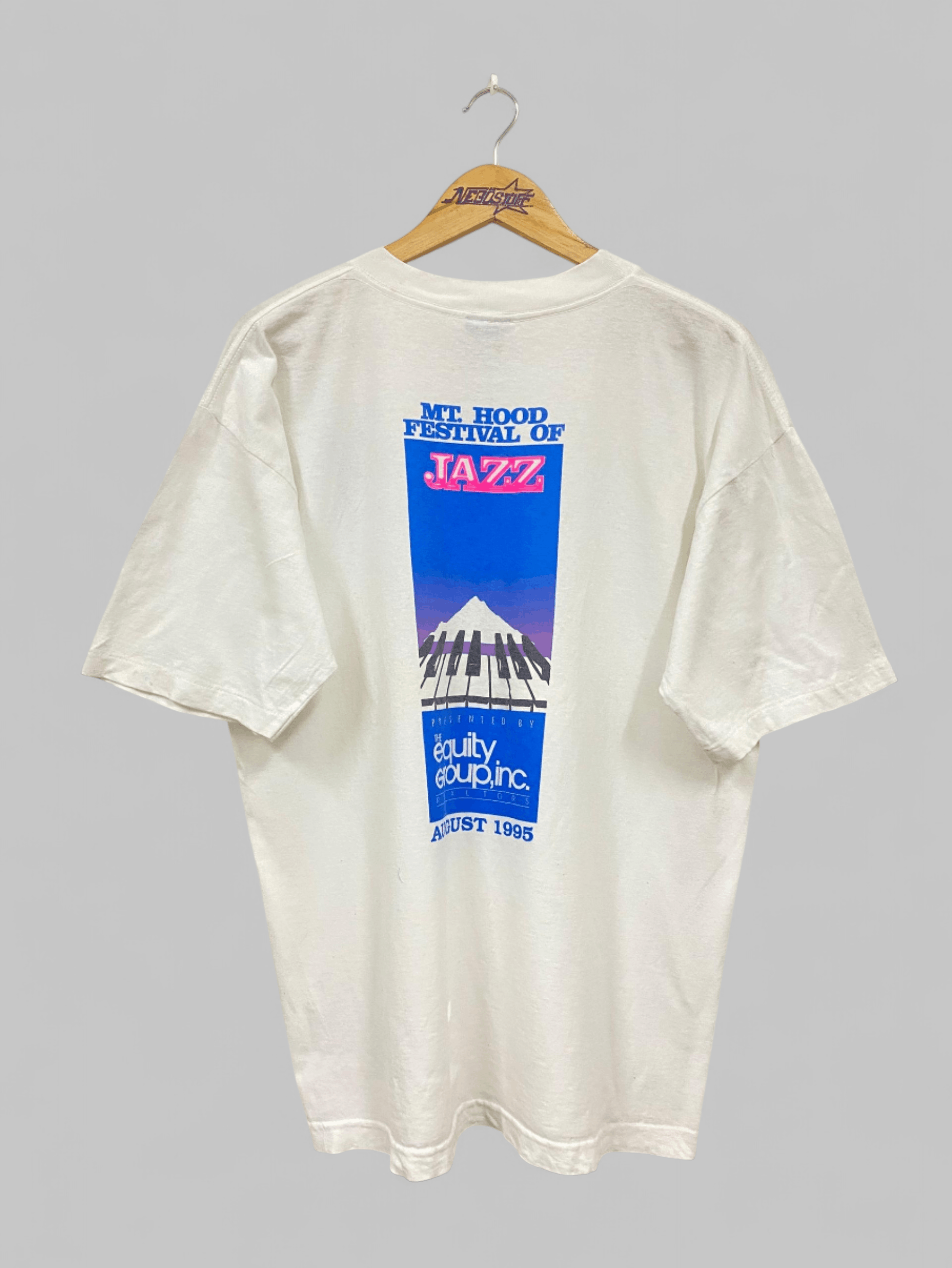 Vintage Vintage 1995 MT Hood Jazz single stich tee miles davis Size US L / EU 52-54 / 3 - 1 Thumbnail