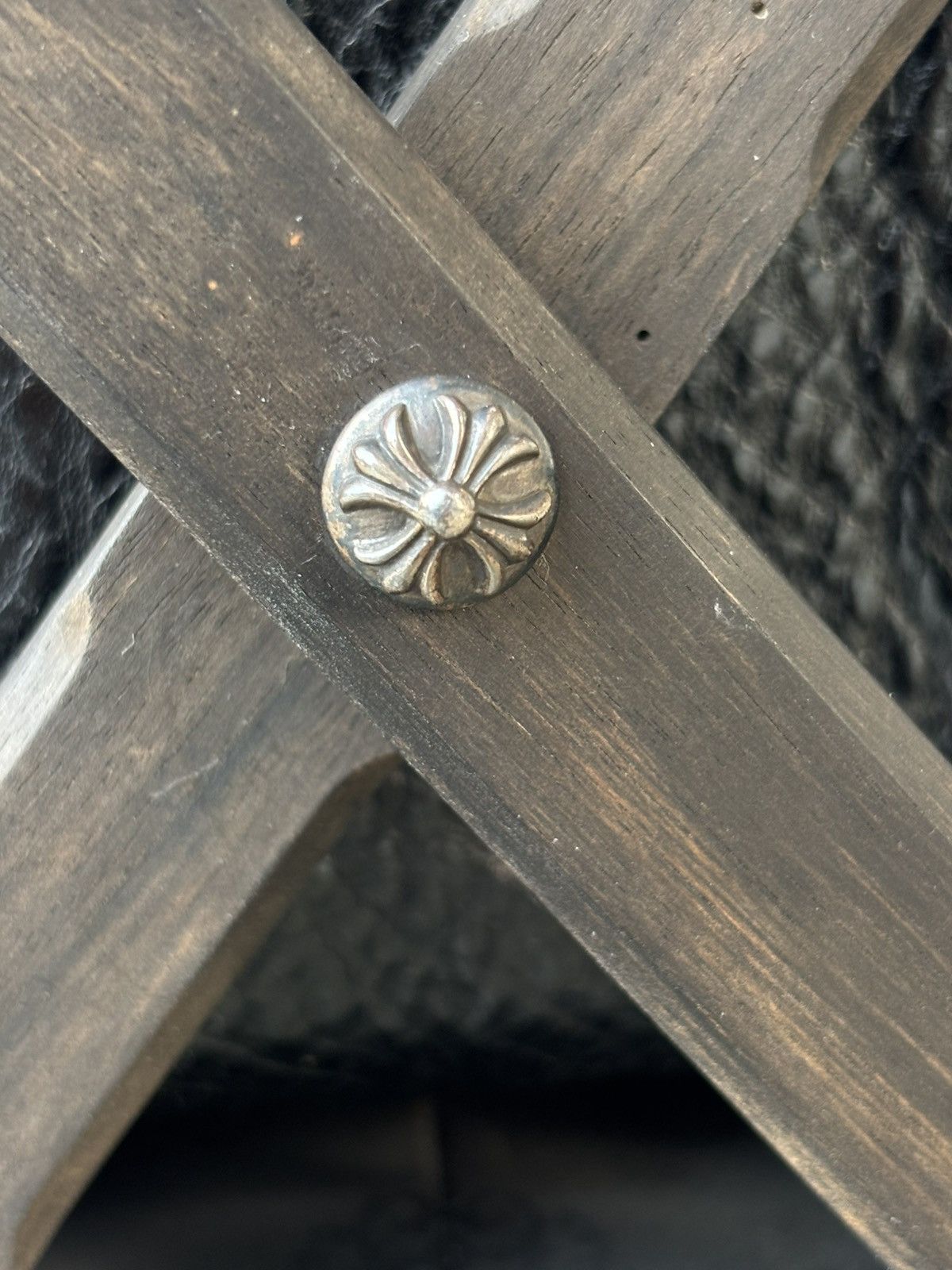 Chrome Hearts Ebony Wood & black leather rack full cross patches Size ONE SIZE - 10 Thumbnail