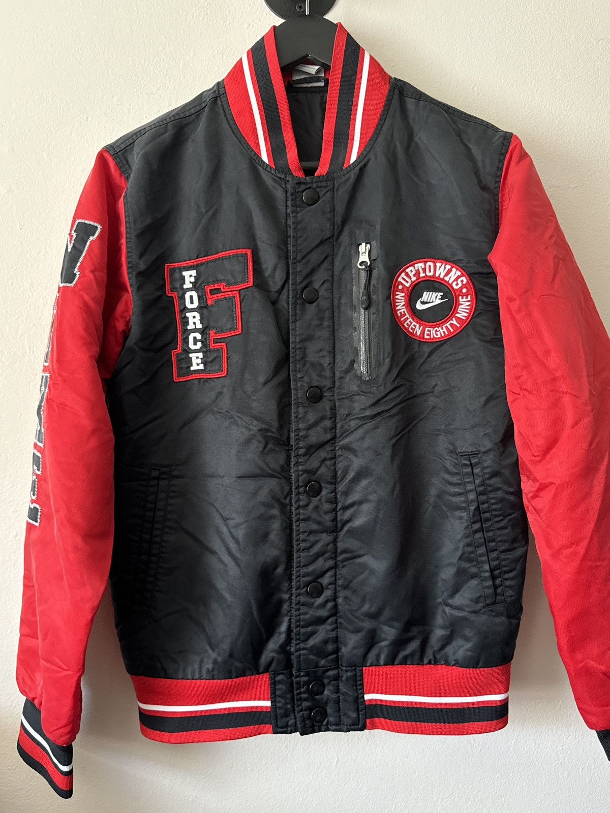 Nike NIKE Force Uptowns 1989 Varsity Bomber Jacket Size US S / EU 44-46 / 1 - 1 Thumbnail