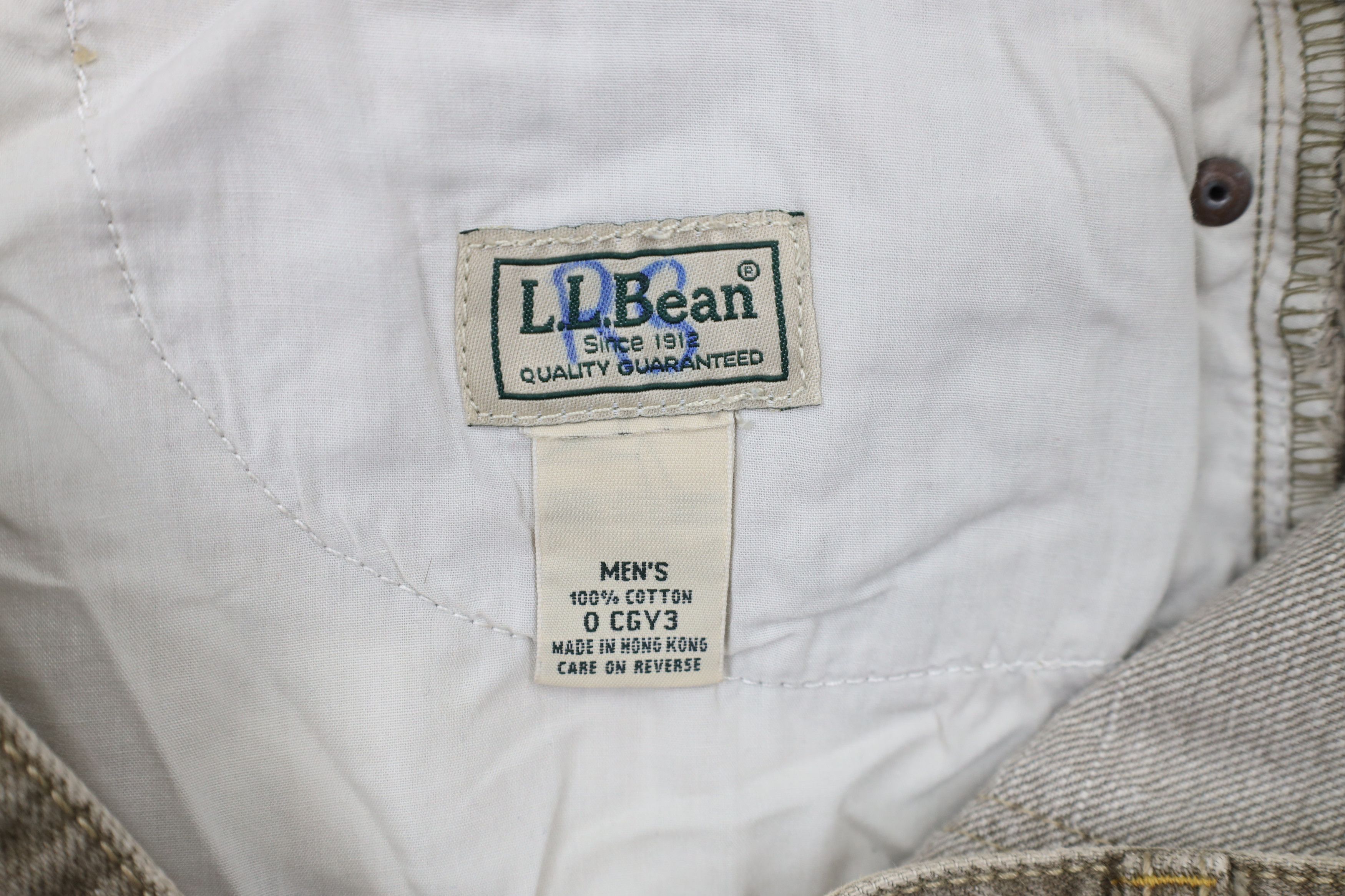 L.L. Bean × Vintage Vintage 90s LL Bean Fit Wide Leg Denim Jeans Beige Cotton Size US 34 / EU 50 - 6 Thumbnail