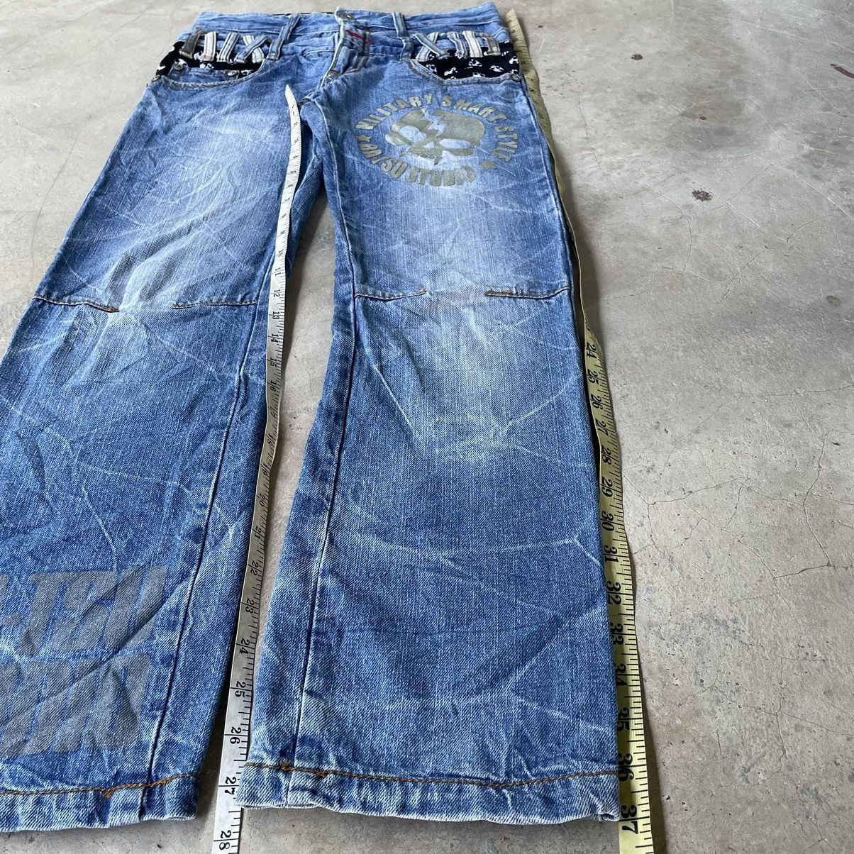 Hysteric Glamour 2000s Batsu Studio Skull Poem Double Waist Punk Jeans Size US 29 - 16 Thumbnail