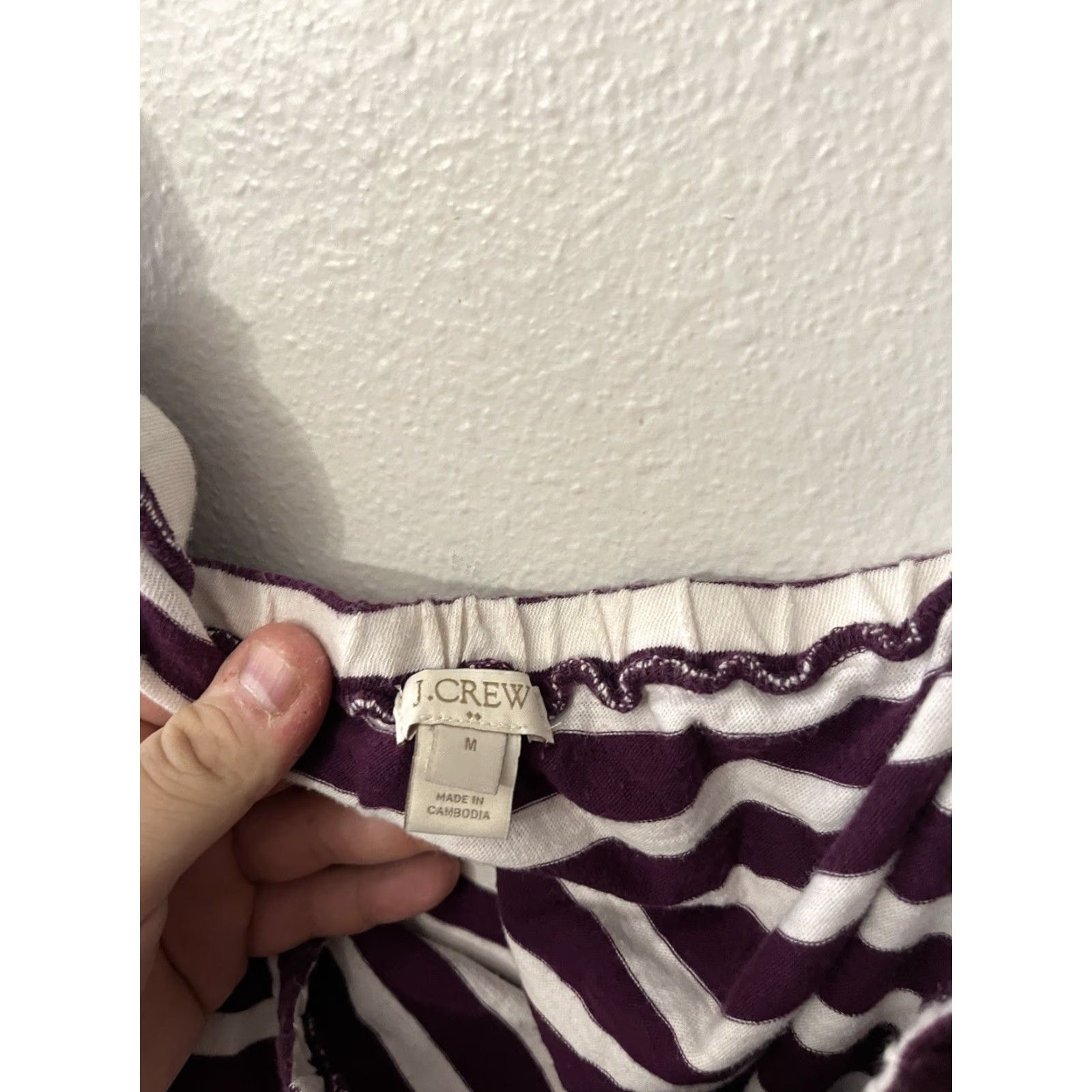 J.Crew J.CREW Off Shoulder Striped Top Womens M Maroon Nautical Minimalist Classic Preppy Coastal Size M / US 6-8 / IT 42-44 - 2 Thumbnail