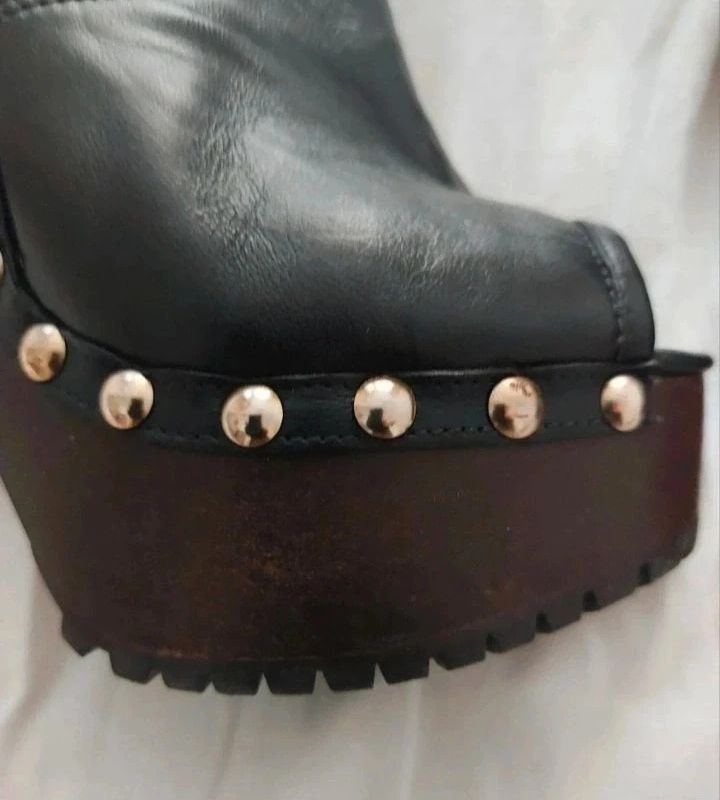 Jimmy Choo Jimmy Choo “Blyss” Studded Leather Peep-Toe Platform Boots Size US 8 / IT 38 - 4 Thumbnail