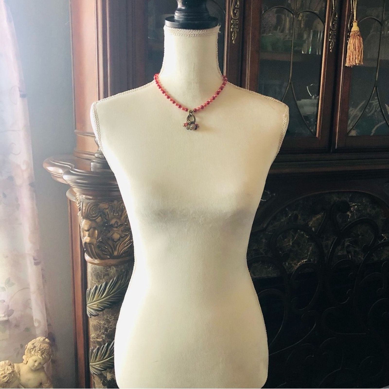 Handmade Handcrafted repurpose beaded cluster pendant Pearl necklace Size ONE SIZE - 6 Thumbnail