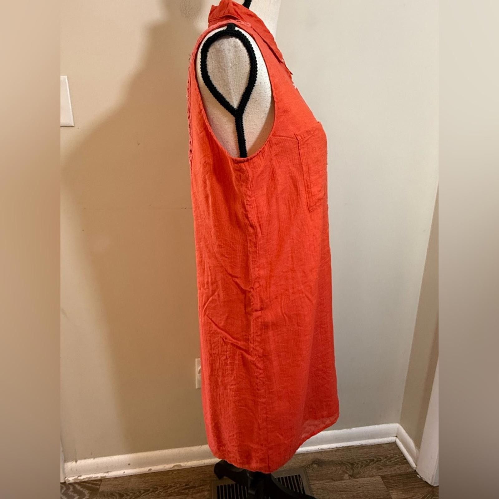 Quiksilver Quick Silver reddish orange beachy shirt dress lace SZ LG Size L / US 10 / IT 46 - 2 Thumbnail
