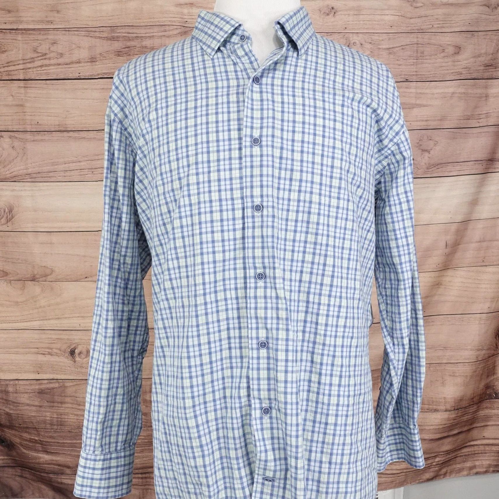 David Donahue VINTAGE David Donahue Shirt Mens 2XL Blue Green Plaid Button Down Long Sleeve Shirt Mens 2XL Blue Green Check Plaid Dress Shirt Size US XXL / EU 58 / 5 - 3 Thumbnail