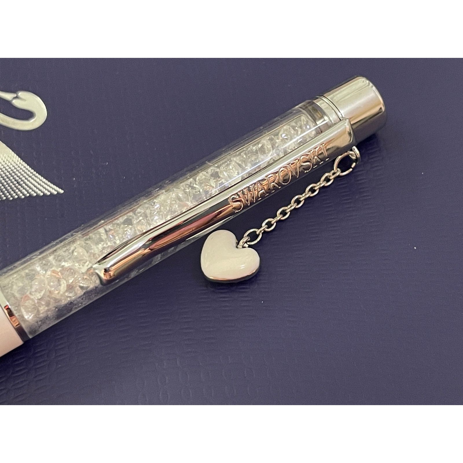 Swarovski Swarovski White Ballpoint Pen dangling heart charm new Size ONE SIZE - 5 Thumbnail