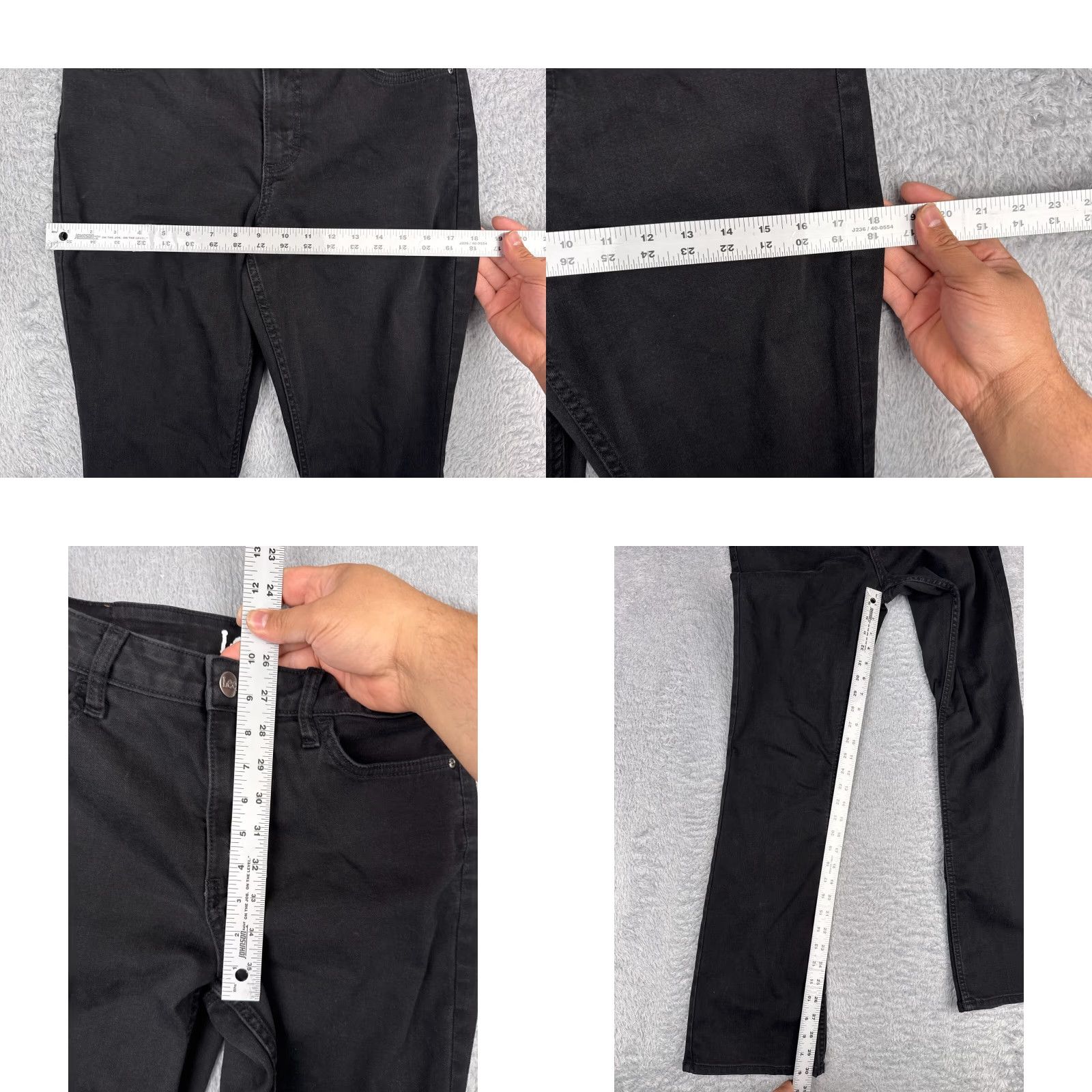 Lee Lee Jeans Women 30x31 Black Denim Bootcut Mid Rise Cotton Blend 30 Inseam 31 Pockets Stretch Size 30" / US 8 / IT 44 - 8 Thumbnail