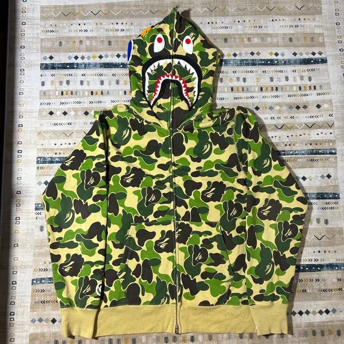 A Bathing Ape Men's ABC Camo Shark Full Zip Hoodie