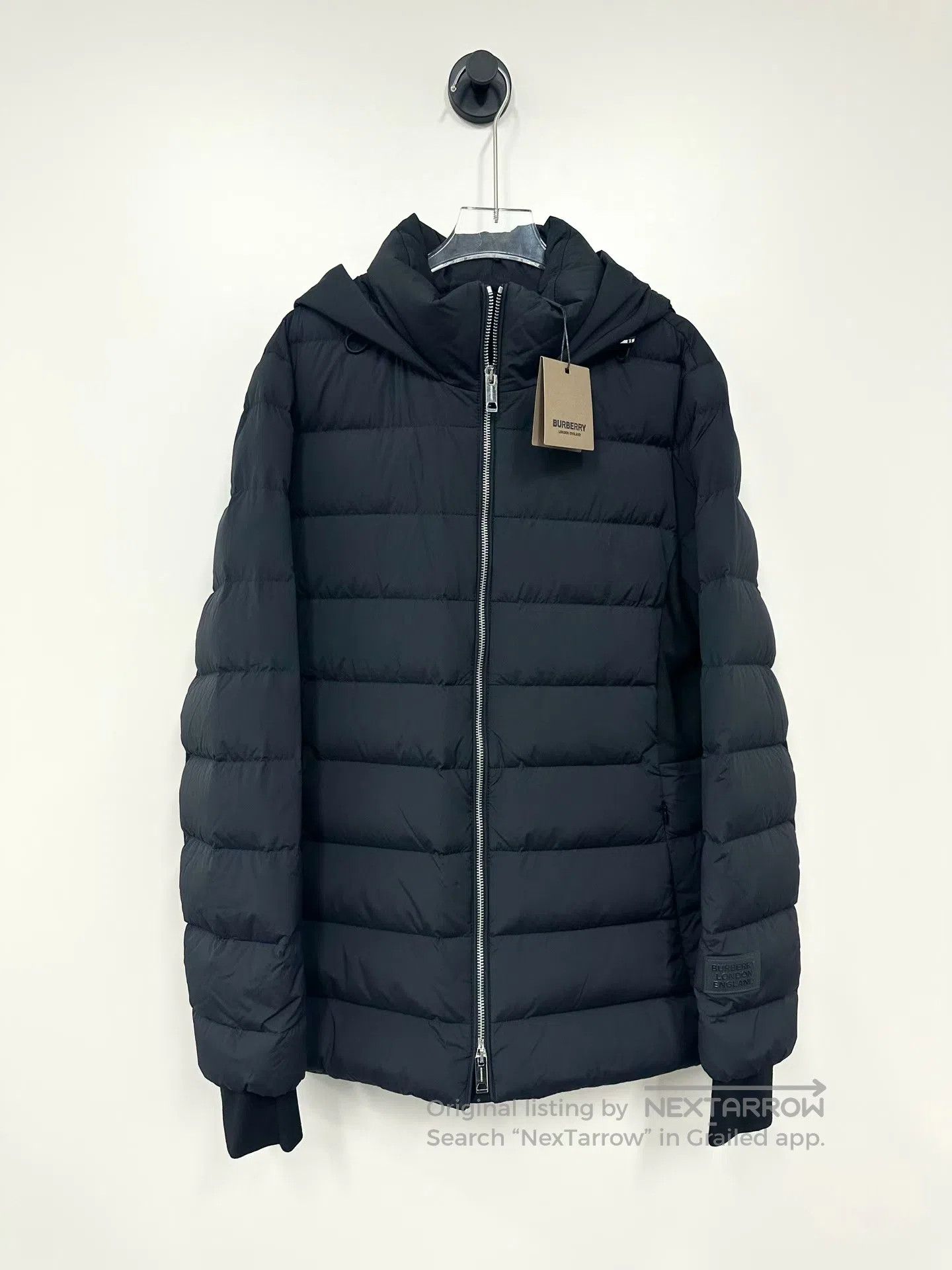 Burberry Burberry Black Zip Hooded Down Jacket| Size L / US 10 / IT 46 - 1 Thumbnail