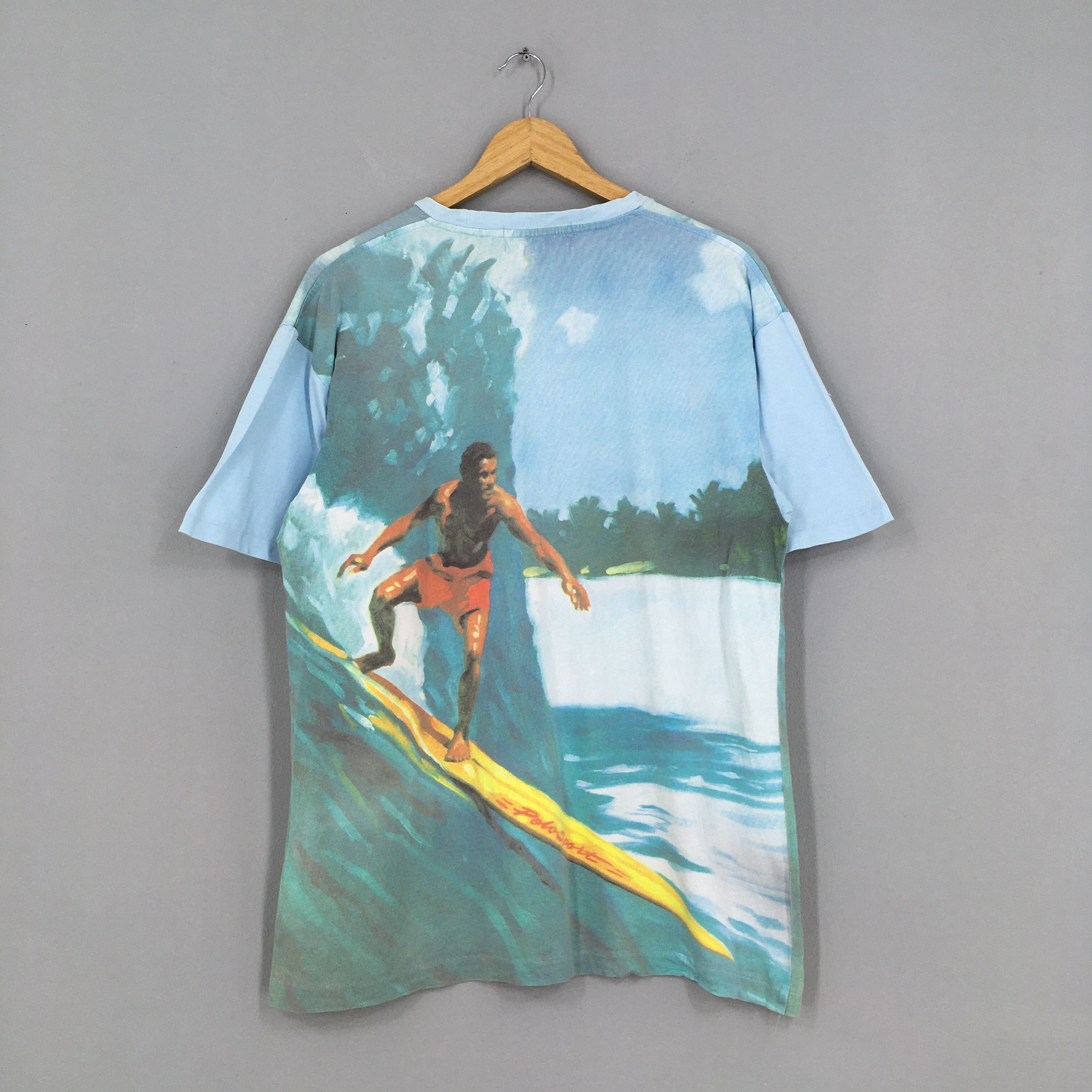 Polo Ralph Lauren × Ralph Lauren Vintage 90s Polo Sport Surfing Wave Ocean Tshirt Large Size US L / EU 52-54 / 3 - 6 Thumbnail