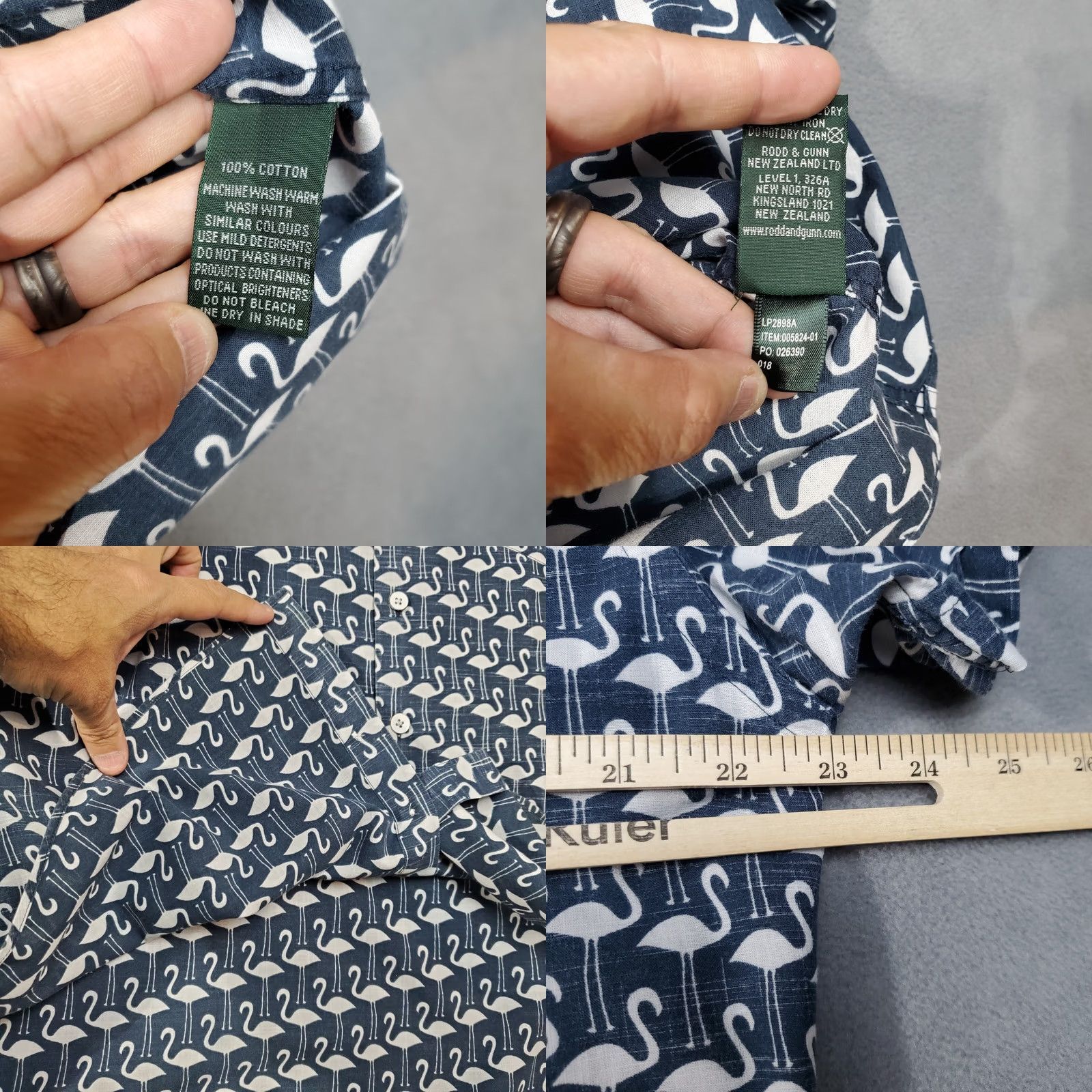 Rodd & Gunn Rodd & Gunn Shirt Mens Medium Blue White Flamingo All Over Print Short Sleeve Collared Button Casual Travel Size US M / EU 48-50 / 2 - 8 Thumbnail