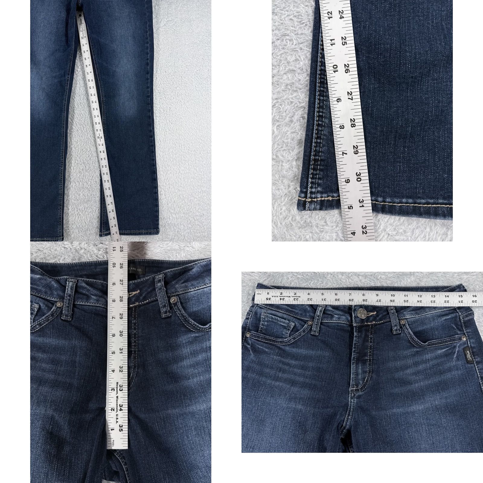 Silver Jeans Co. Silver Jeans Suki Blue Denim Bootcut Jeans Women 31x31 Embroidered 5-Pocket Cotton Blend Medium Wash Slim Distressed N/A Size 24" / US 00 / IT 34 - 8 Thumbnail