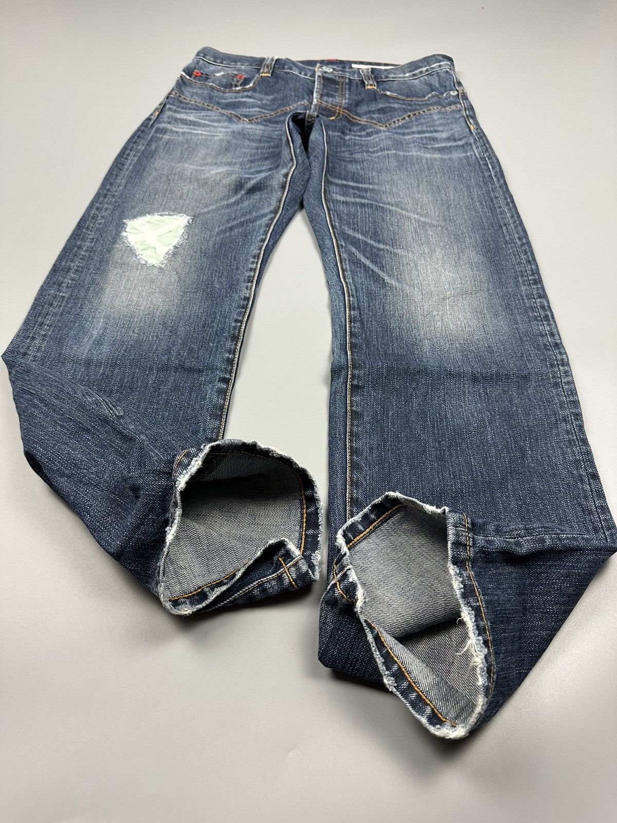 Issey Miyake × Japanese Brand Distressed Sunao Kuwahara Sashiko Boro Denim Size US 31 - 7 Thumbnail