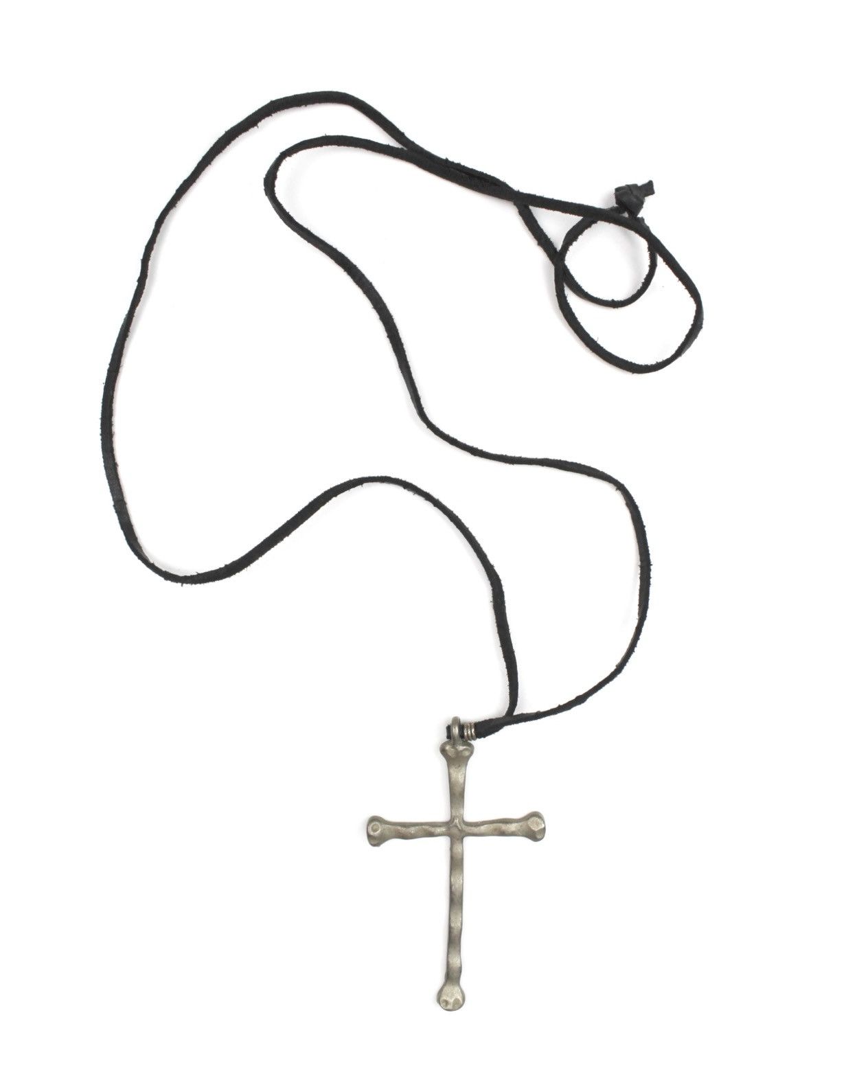 Vintage 2000S JAPANESE MADE BOHO CROSS LEATHER NECKLACE Size ONE SIZE - 1 Thumbnail