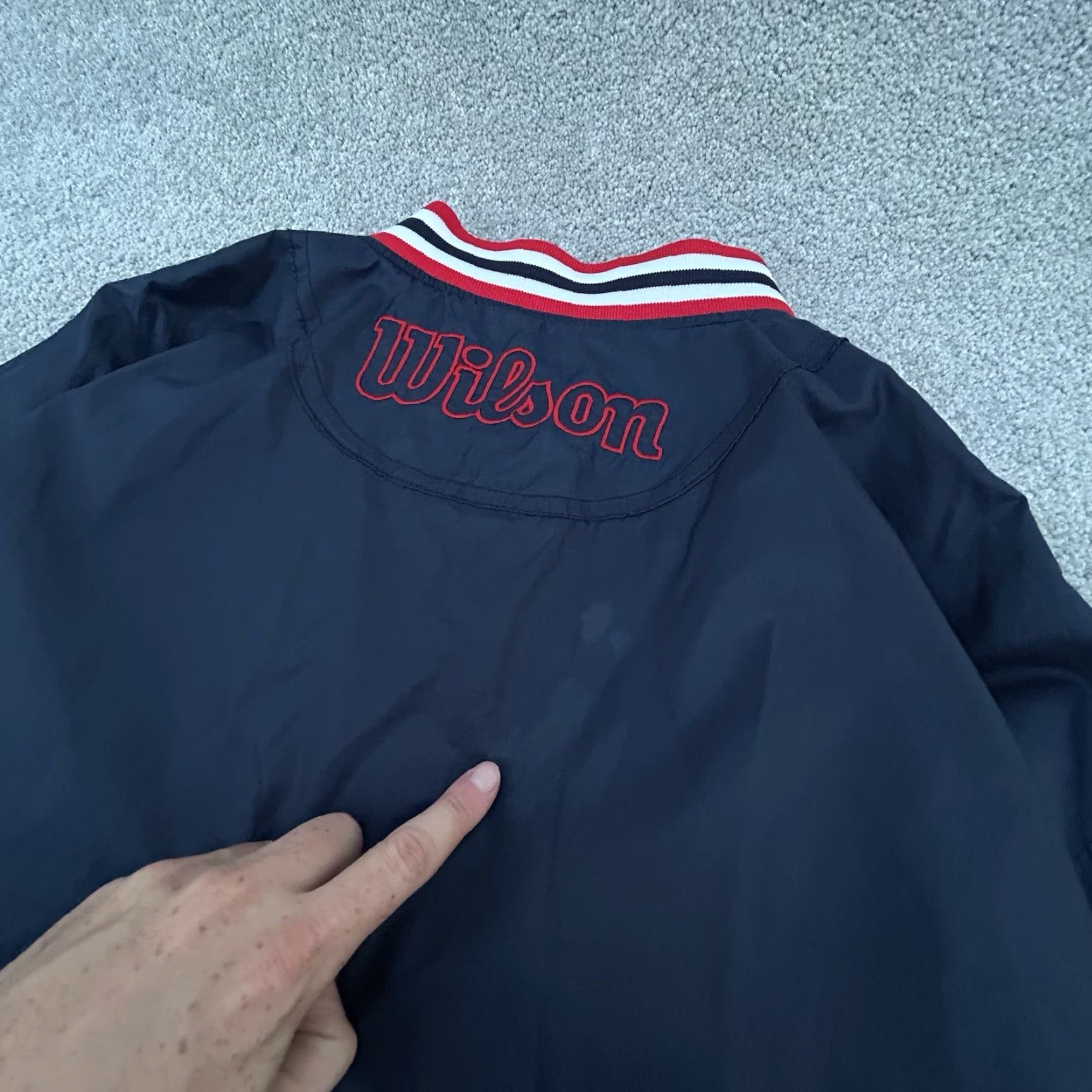 Wilson VINTAGE Wilson Jacket Adult 2XL Windbreaker Zip Nylon Blue Sports 90s Pockets Embroidered Logo Size US XXL / EU 58 / 5 - 8 Thumbnail