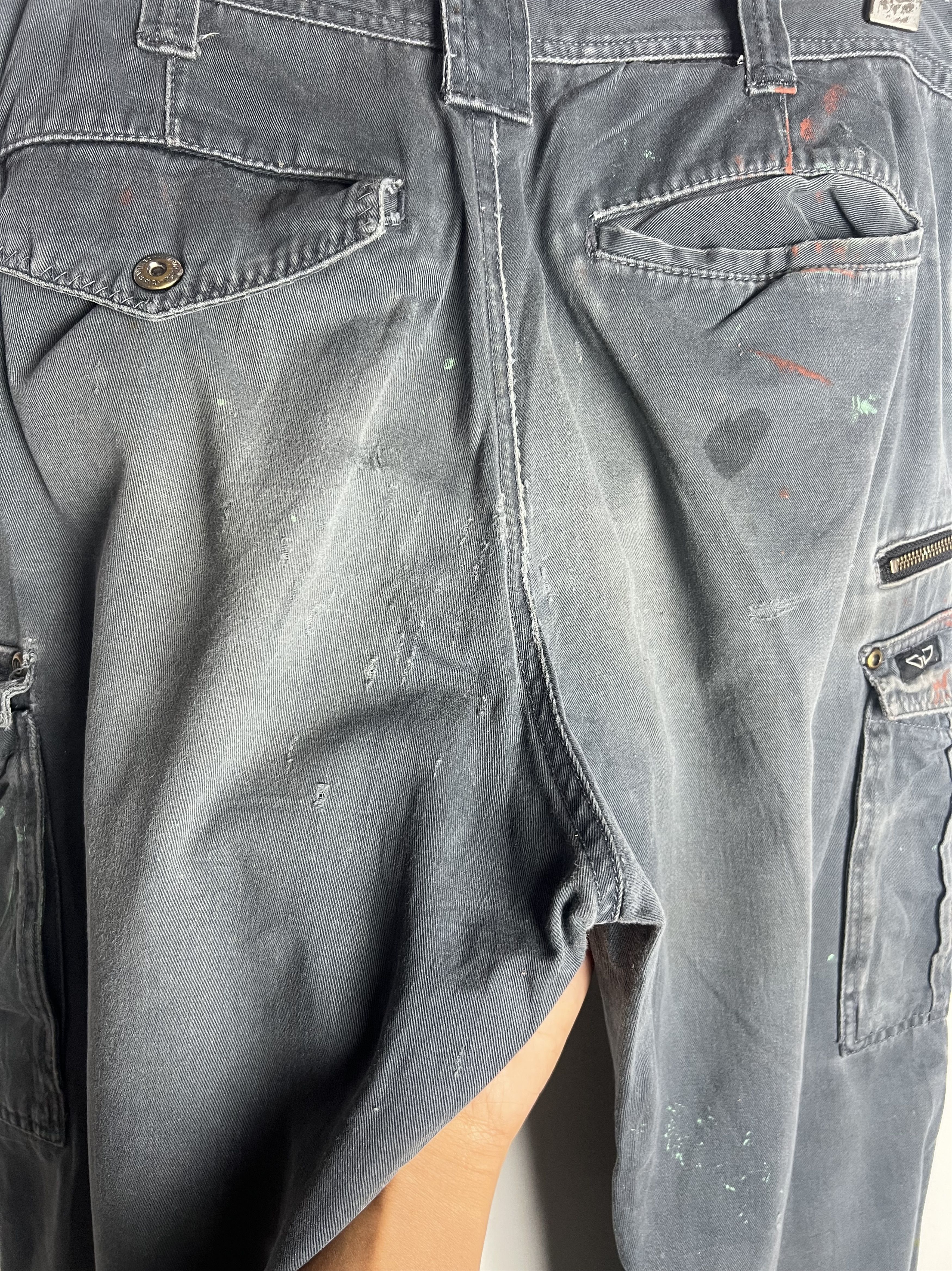 Seditionaries Distressed Paint Splatter Dirty Cargo Pant Size US 31 - 14 Thumbnail