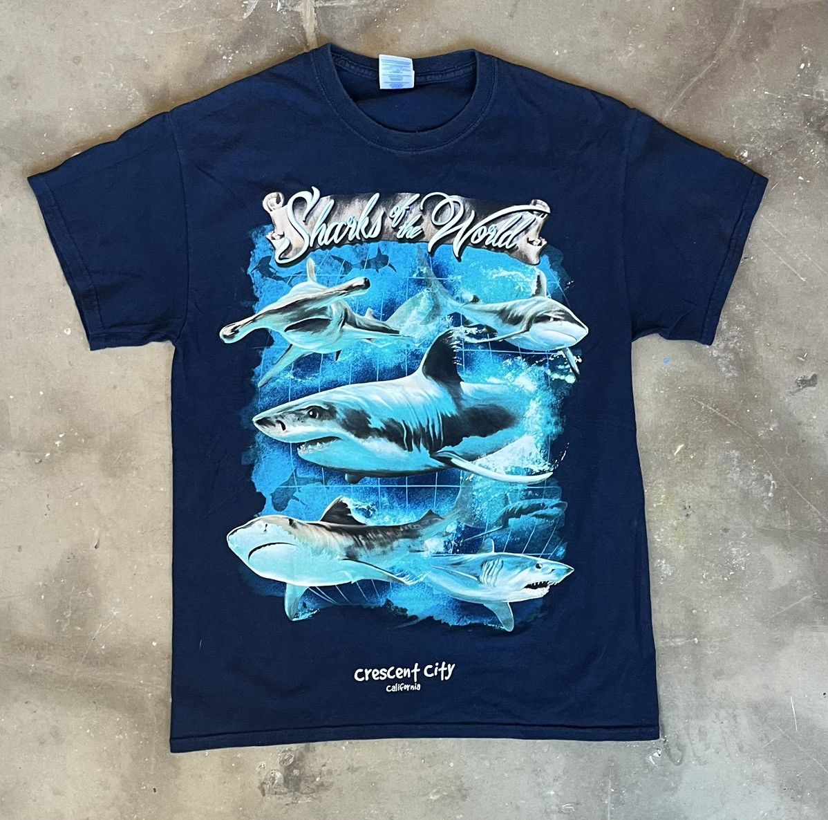 Gildan Vintage Sharks Of The World t shirt Size US M / EU 48-50 / 2 - 1 Thumbnail