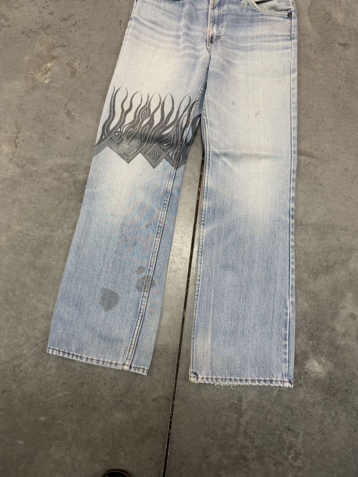 Vintage Light Wash Bootcut 70s Stenciled Jeans ERD Grunge Punk Size US 29 - 7 Thumbnail