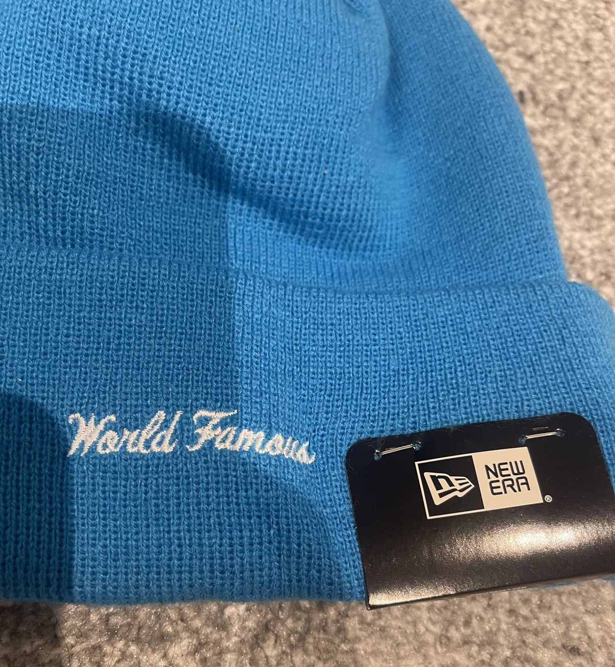 New Era × Supreme Supreme x New Era FW18 Box Logo Blue Beanie Size ONE SIZE - 3 Thumbnail