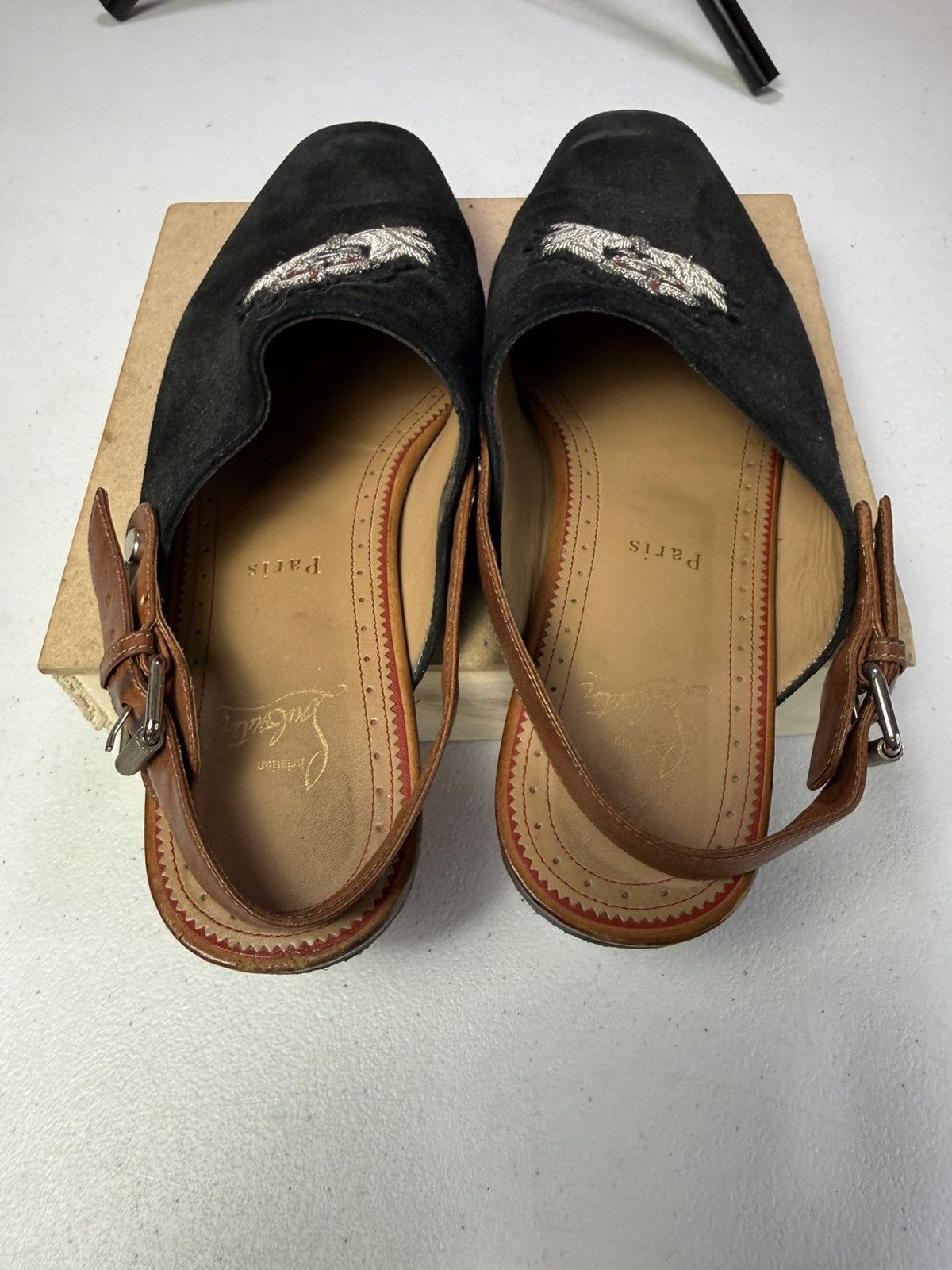 Christian Louboutin Christian Louboutin Black Suede, Leather Mule Slingback 41 Size US 8 / EU 41 - 7 Thumbnail