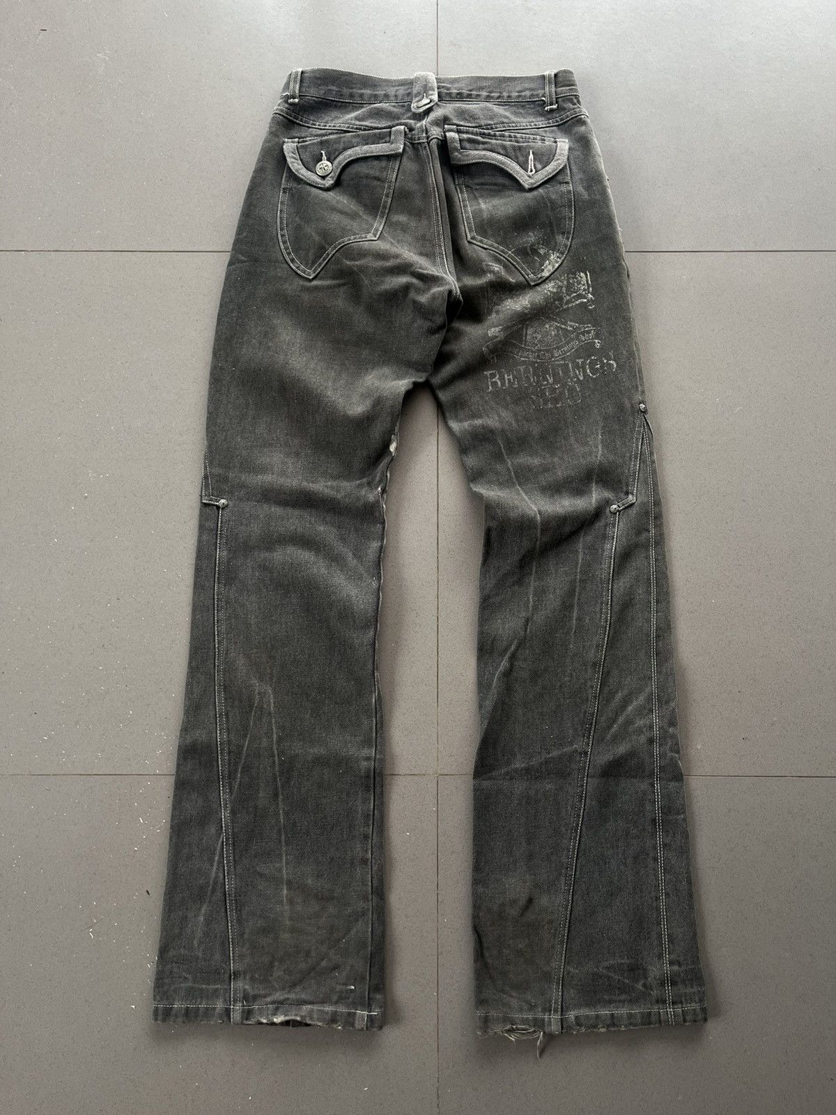 5351 POUR LES HOMMES JAPANESE BERNINGS SHO FLARE PANTS POEM GOTHIC DENIM VKEI Size US 30 / EU 46 - 2 Thumbnail