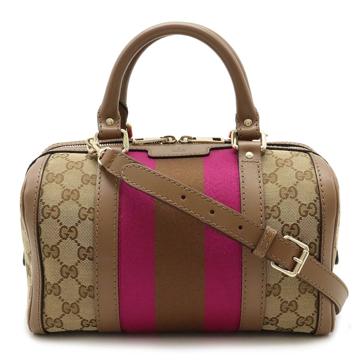 Gucci Gucci Gucci GG Canvas Leather 2WAY Shoulder Handbag Mini Boston 269876 Canvas Handbag 269876 in Great Condition Size ONE SIZE - 1 Thumbnail