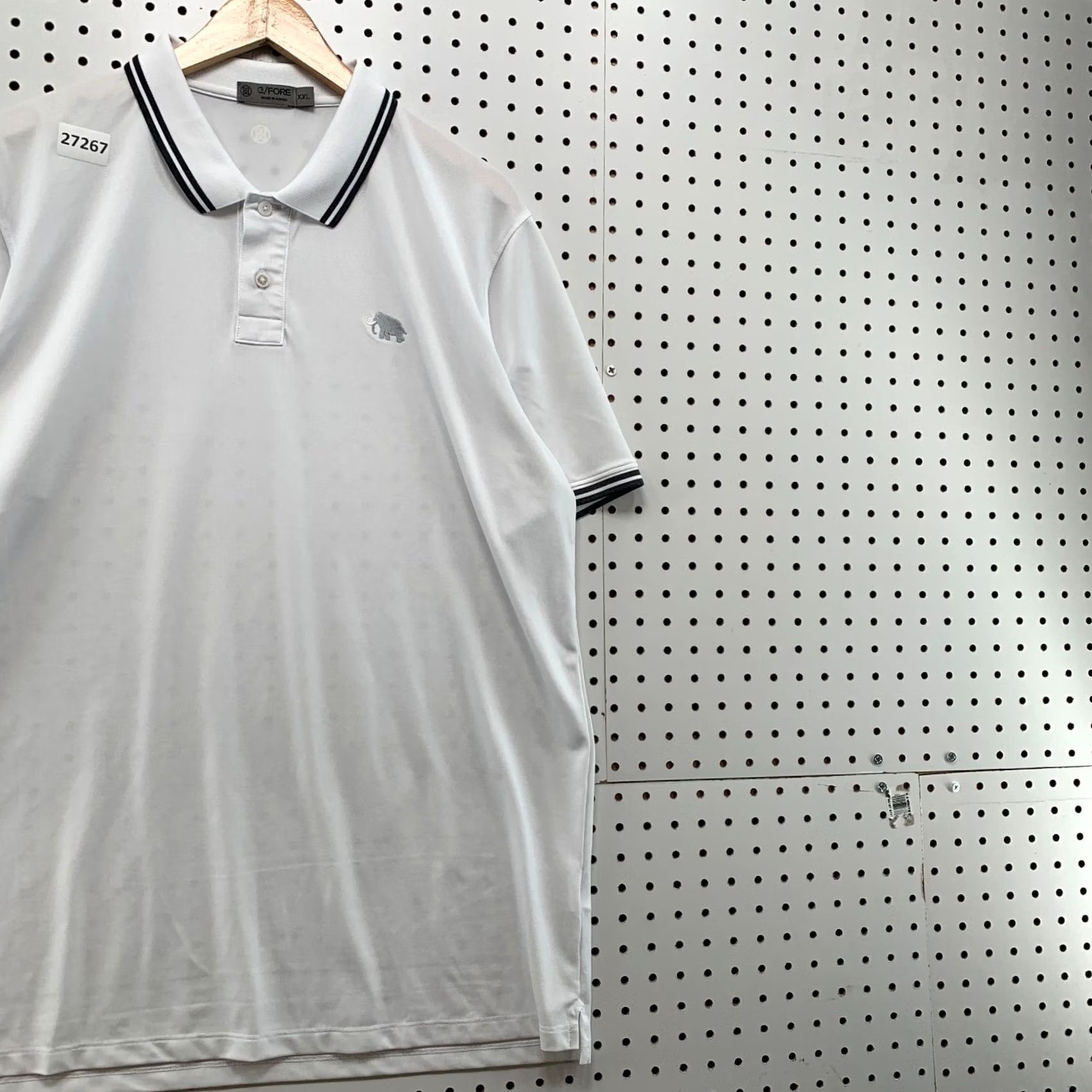 G/FORE G/Fore Polo Shirt Mens 2XL White Collared Elephant Logo Golf Casual 25x32.5 Size US XXL / EU 58 / 5 - 4 Thumbnail