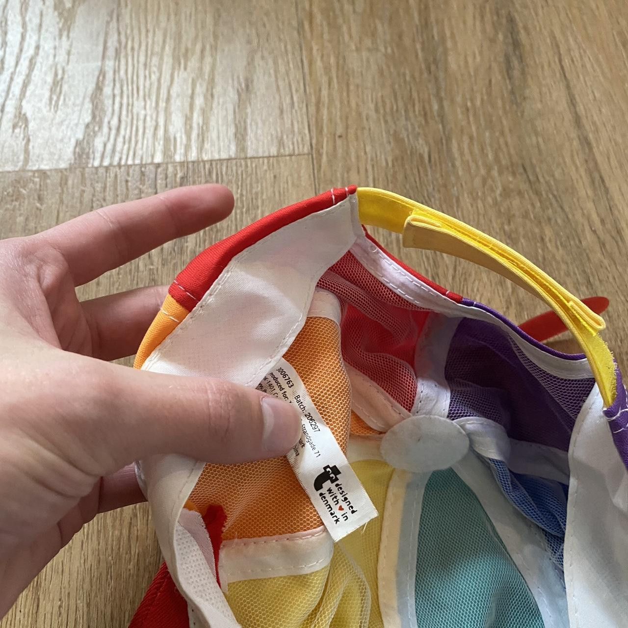 Other Rainbow striped baseball cap with red accents Size ONE SIZE - 5 Thumbnail