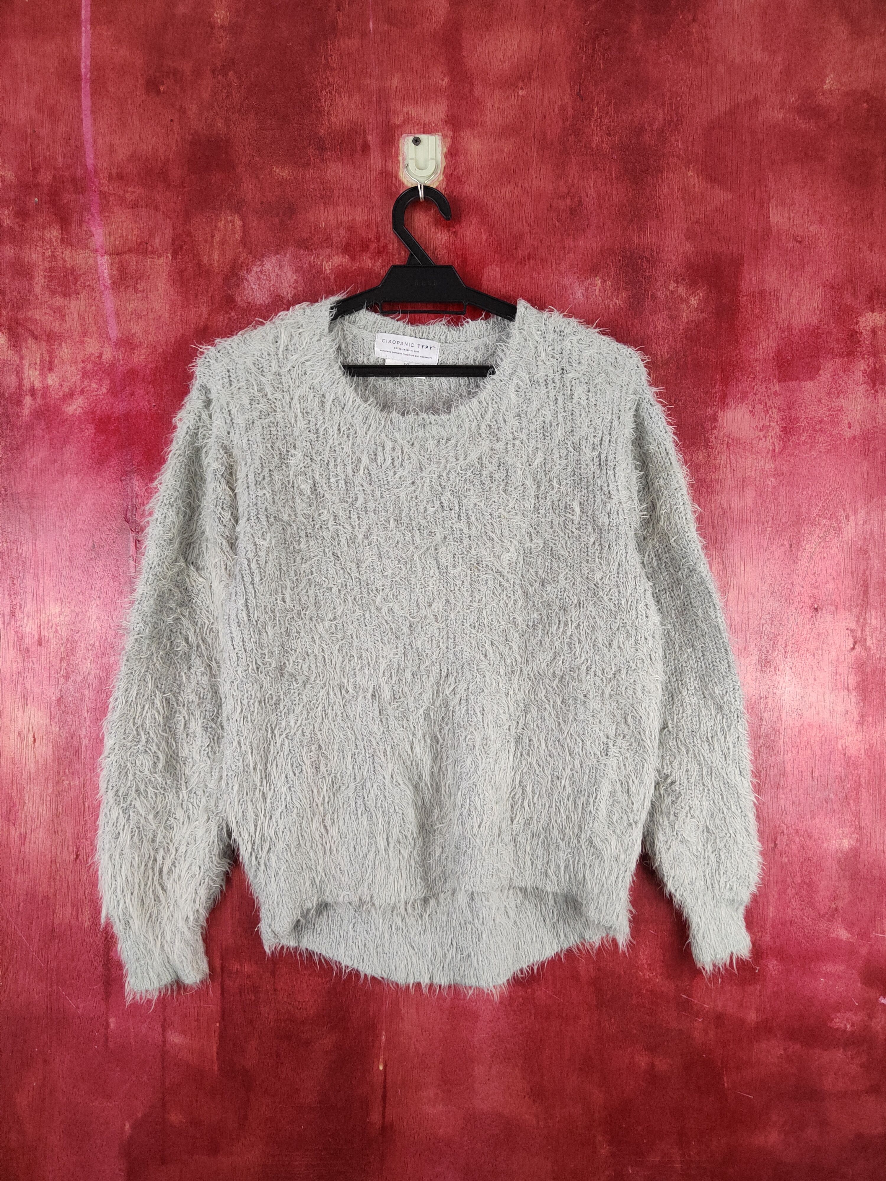 Ciaopanic Ciaopanic Gray Shag Shaggy Fur Mohair Knitwear #S2034 Size S / US 4 / IT 40 - 1 Thumbnail