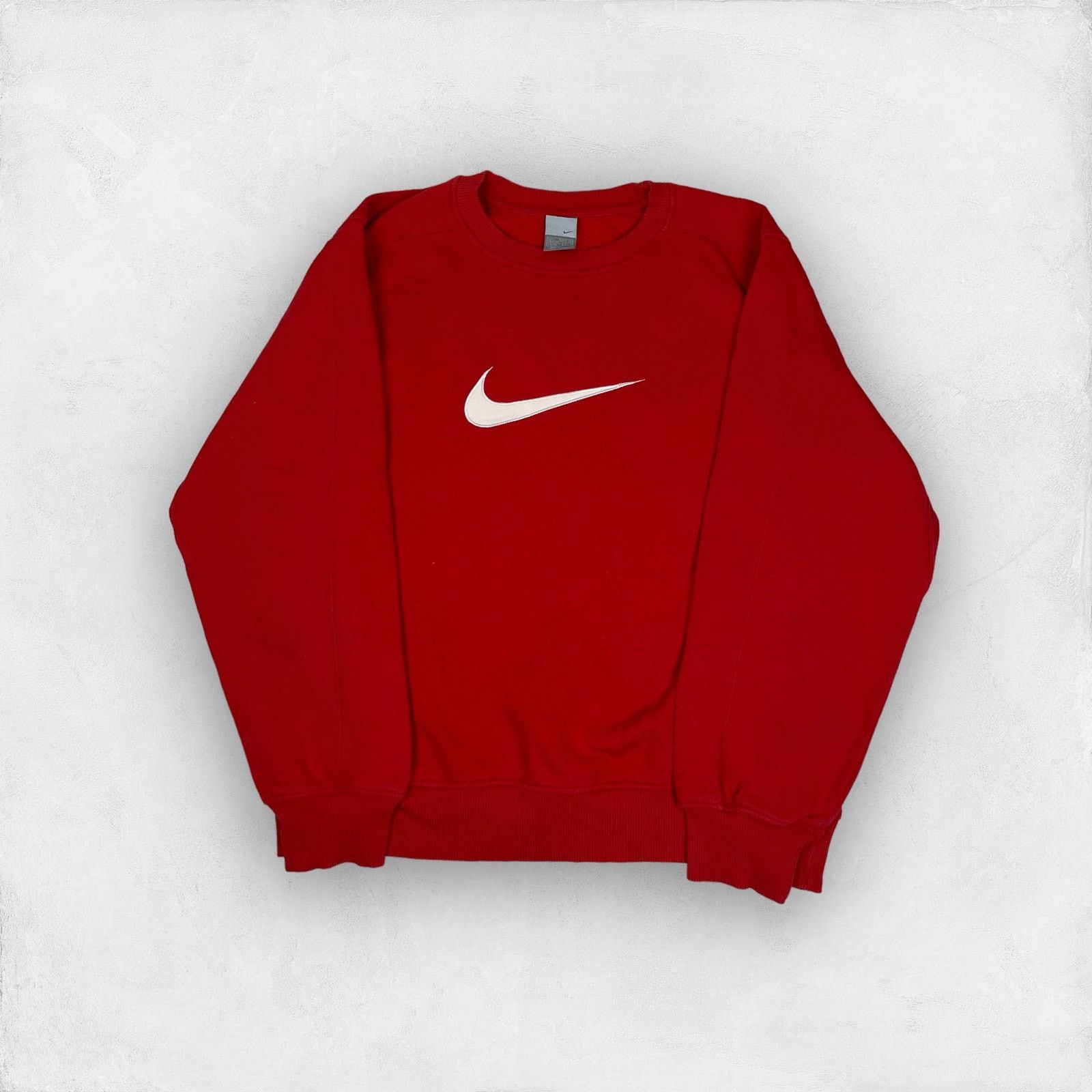 Nike × Vintage Nike Swoosh Men Red Pullover Fleece Sweatshirt Large Size US L / EU 52-54 / 3 - 1 Thumbnail