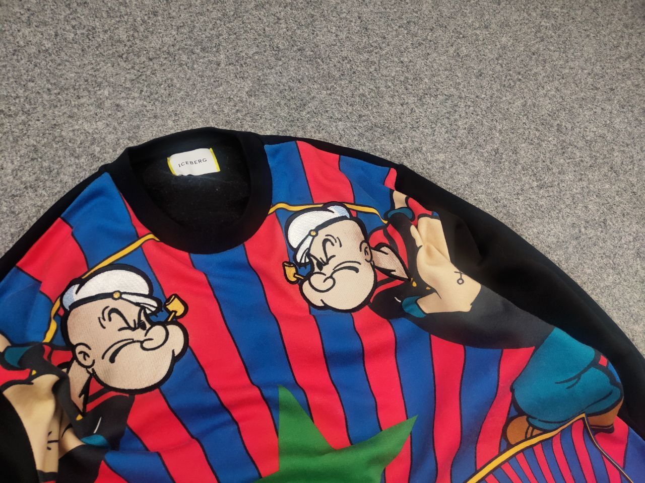 Iceberg Iceberg Popeye Stripe Art Sweatshirt Pullover Vintage Style Size US XL / EU 56 / 4 - 6 Thumbnail