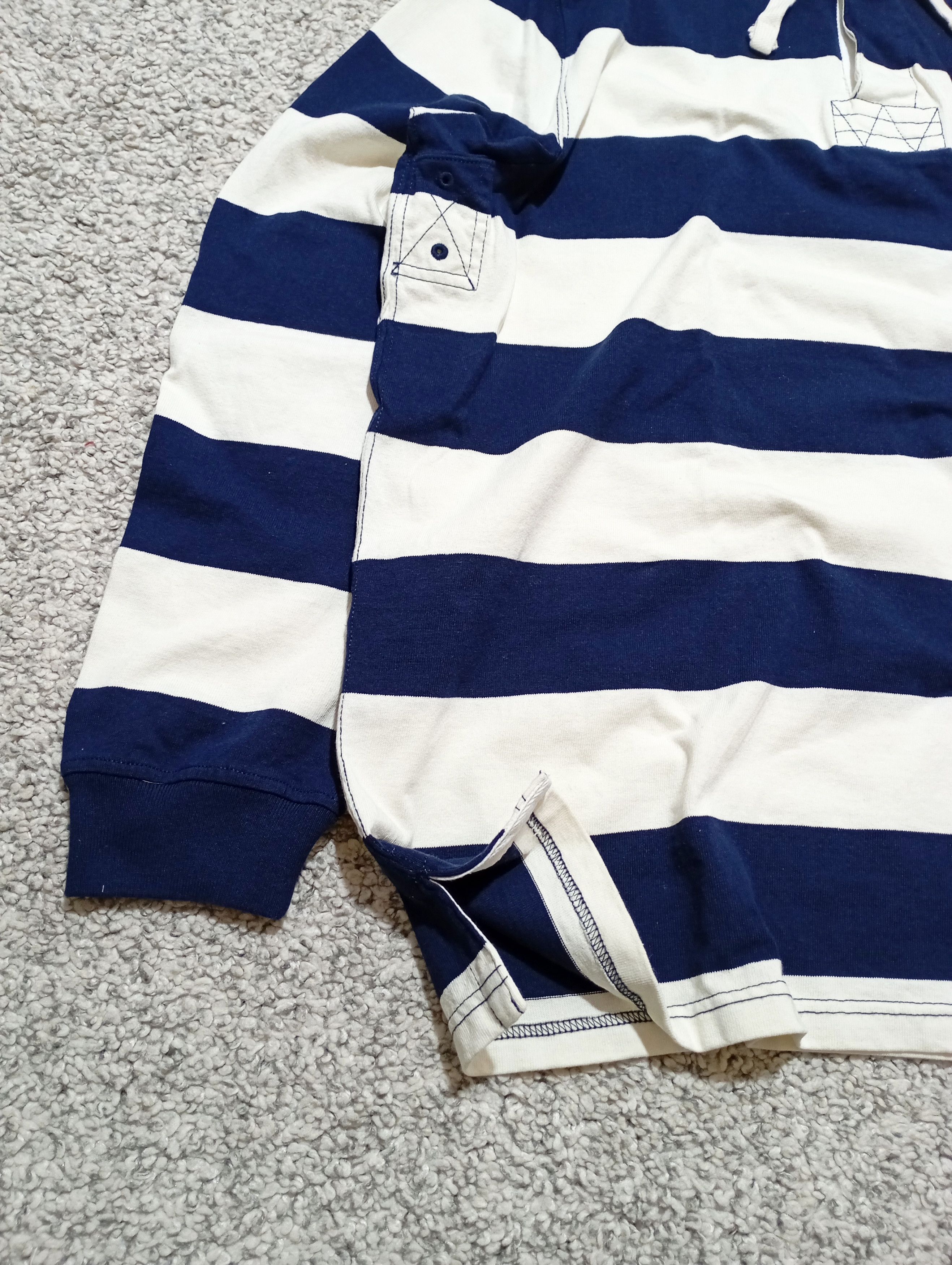 Polo Ralph Lauren Vintage Polo Ralph Lauren Striped Boxy Rugby Hooded Shirt Size US XXL / EU 58 / 5 - 5 Thumbnail
