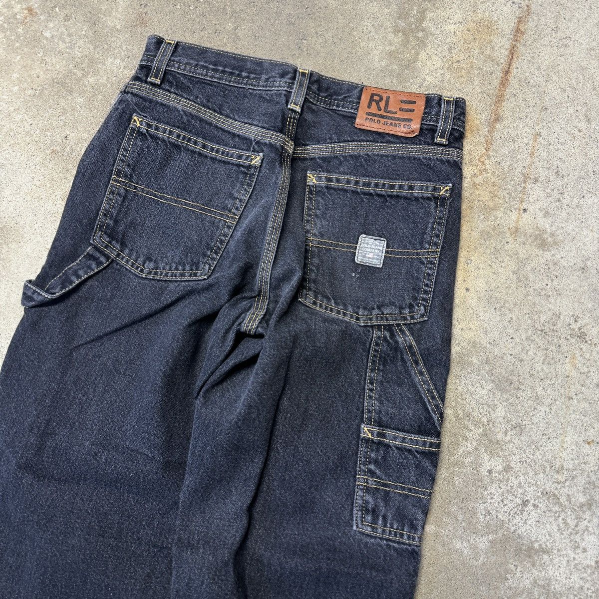 Polo Ralph Lauren Vintage Polo Ralph Lauren Faded Black Carpenter Work Jeans Size US 27 - 4 Thumbnail